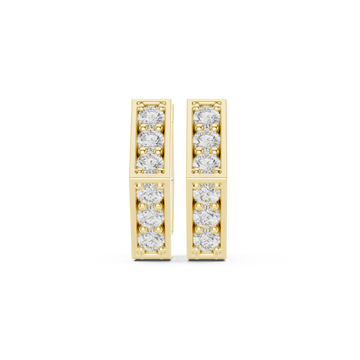  Gold Geometric Inspiration Statement Hoops Front View