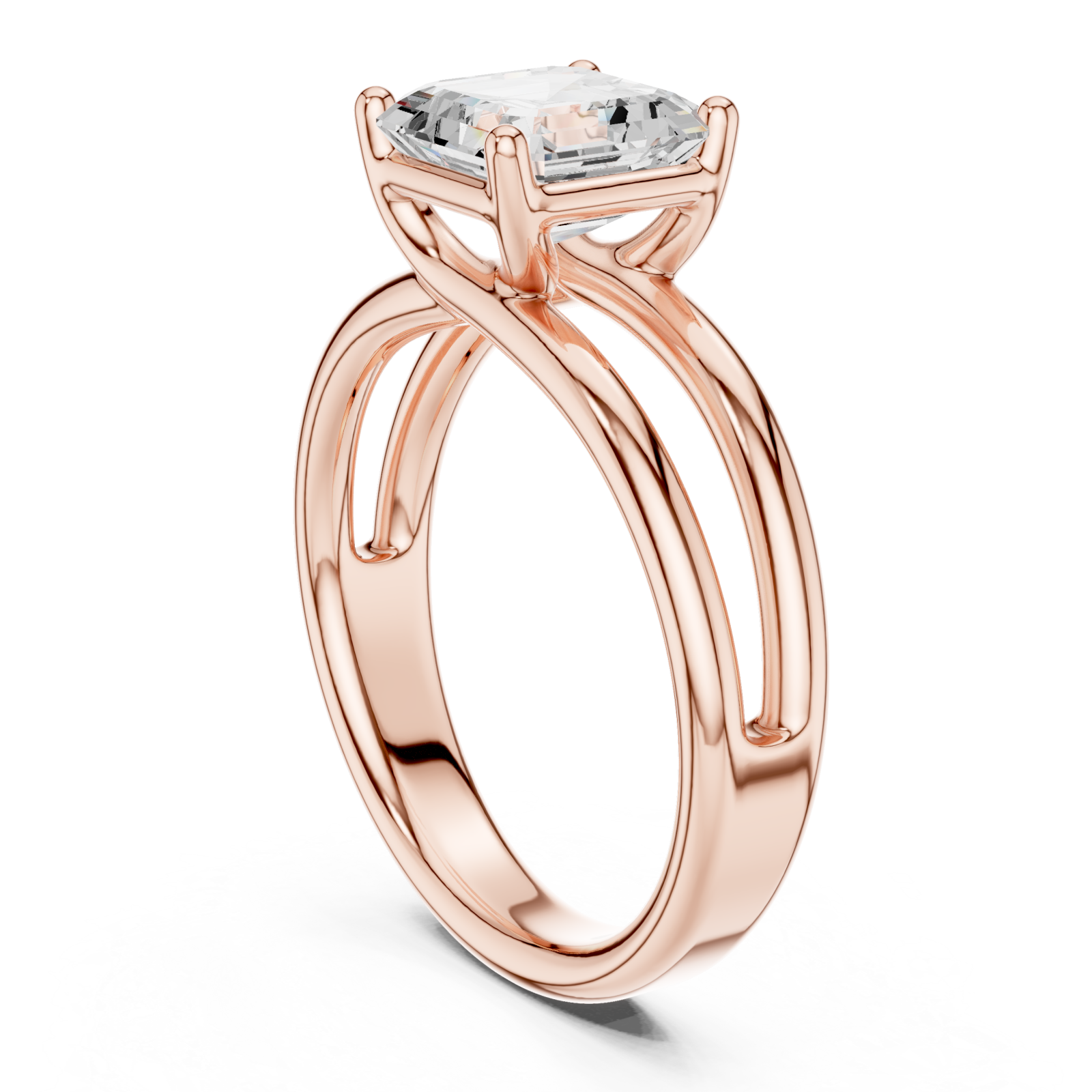  Rose Gold Radiant Square Grace Ring Left View