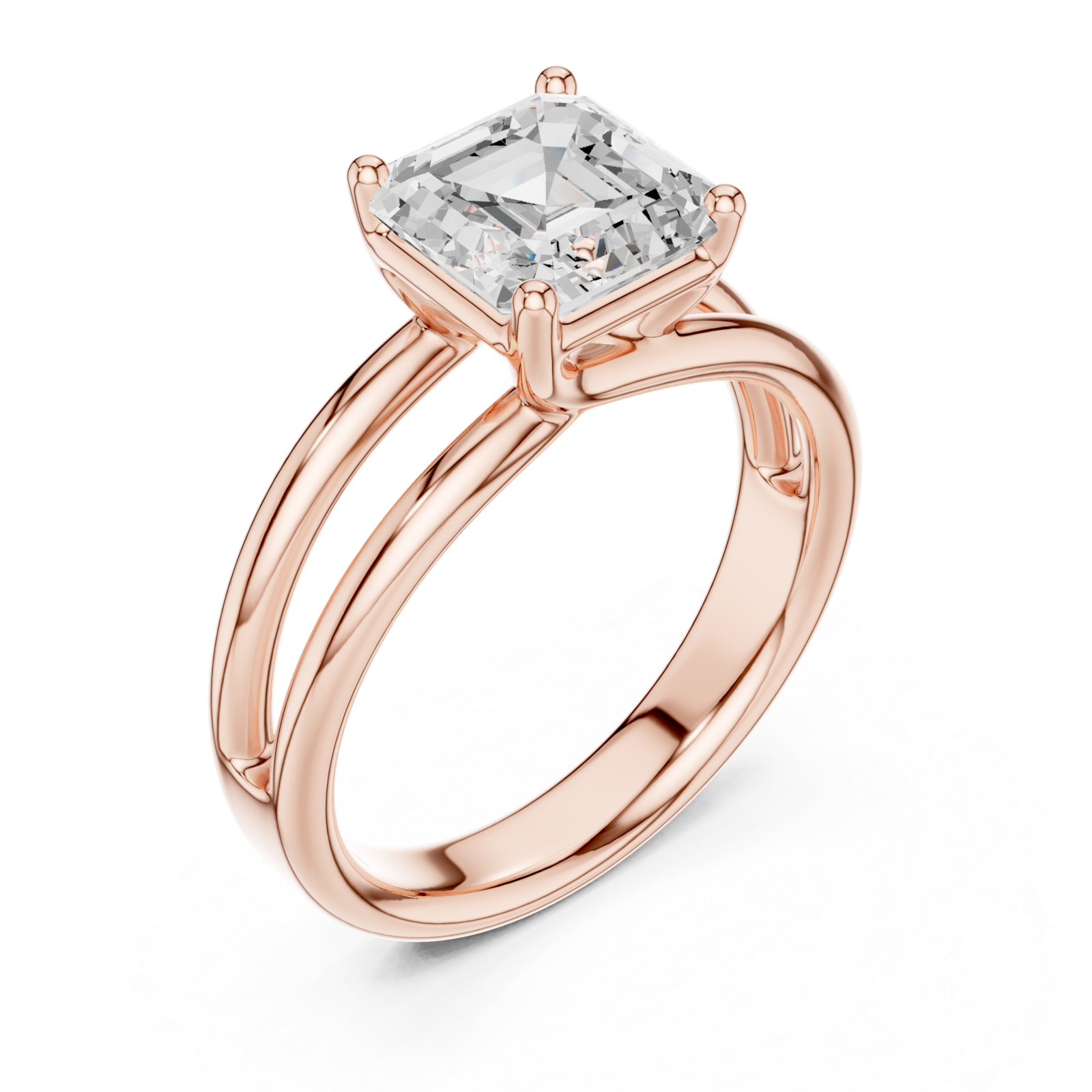  Rose Gold Radiant Square Grace Ring Right View