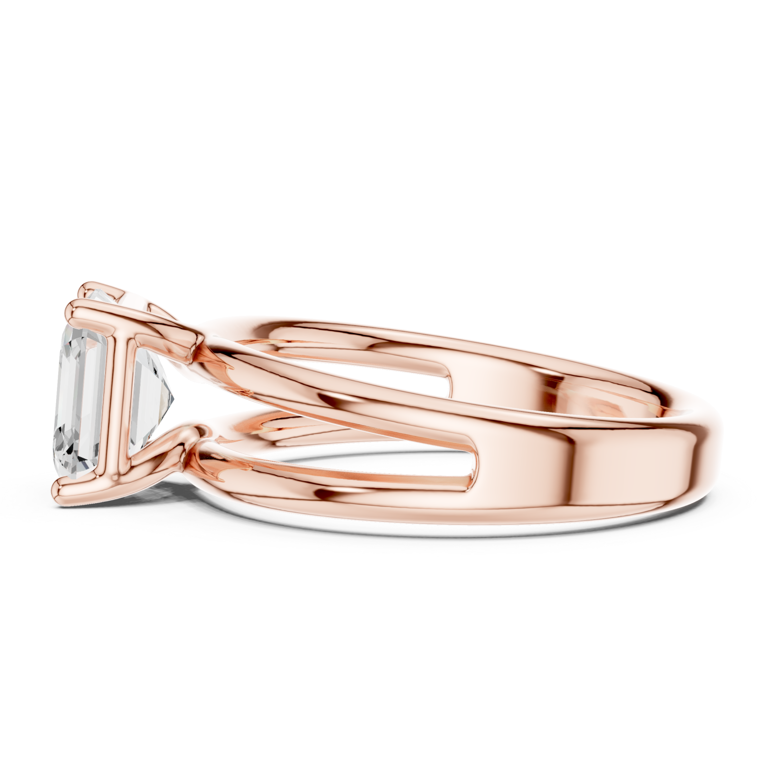  Rose Gold Radiant Square Grace Ring Side View