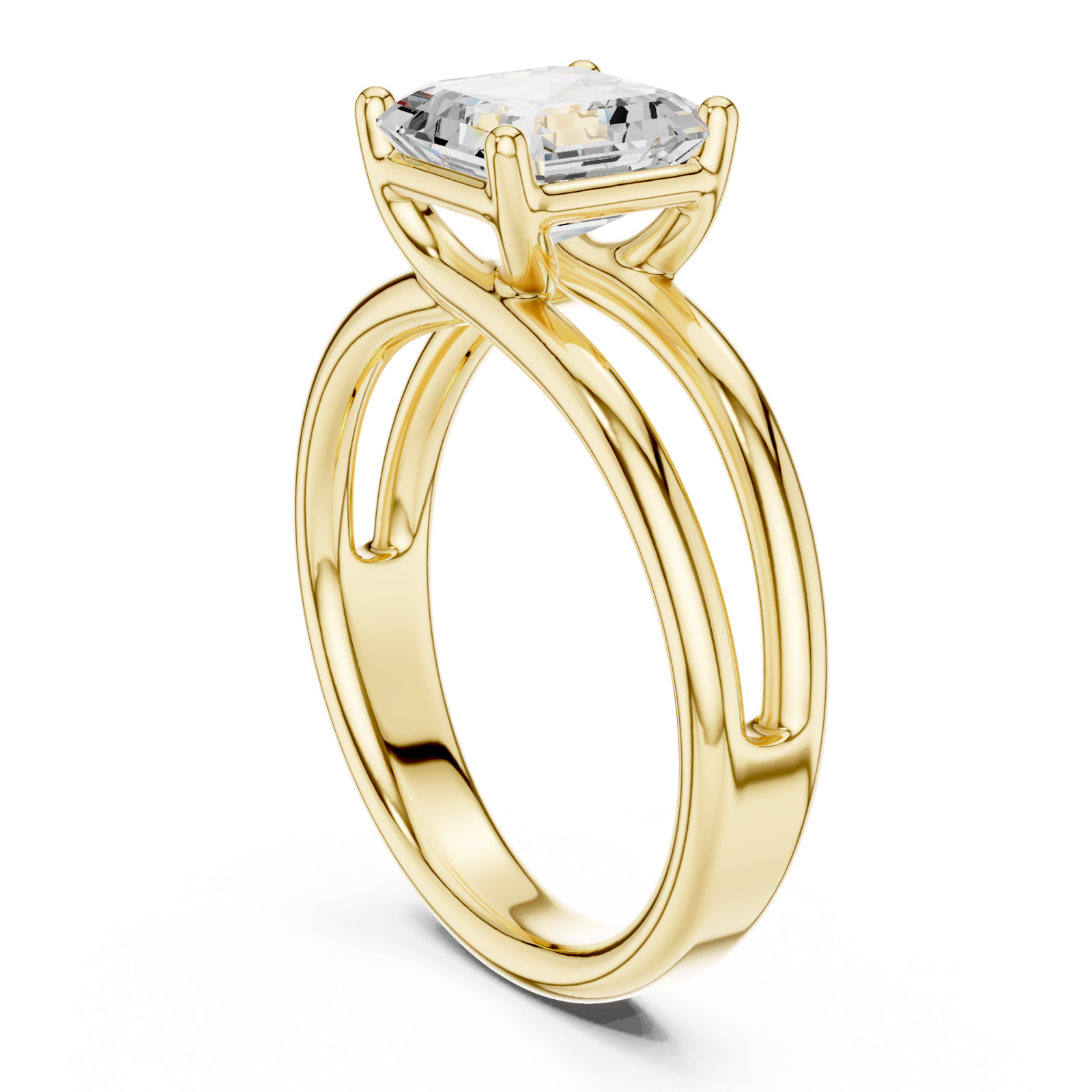  Gold Radiant Square Grace Ring Left View