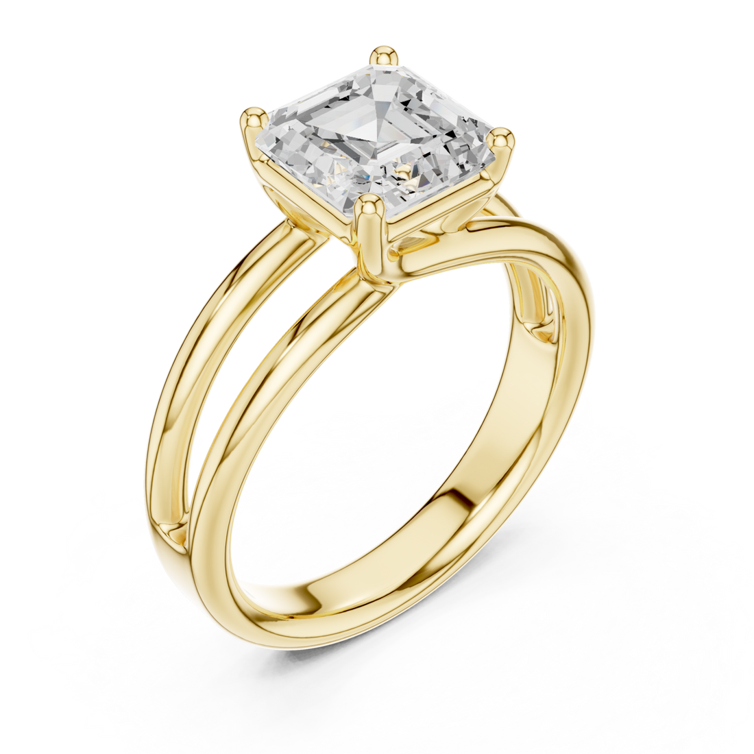 Gold Radiant Square Grace Ring Right View