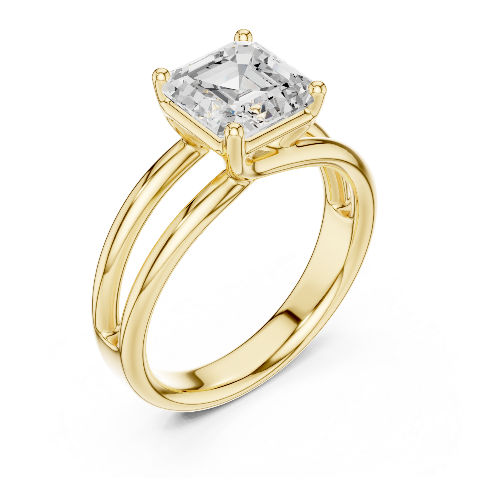 Gold Radiant Square Grace Ring Right View