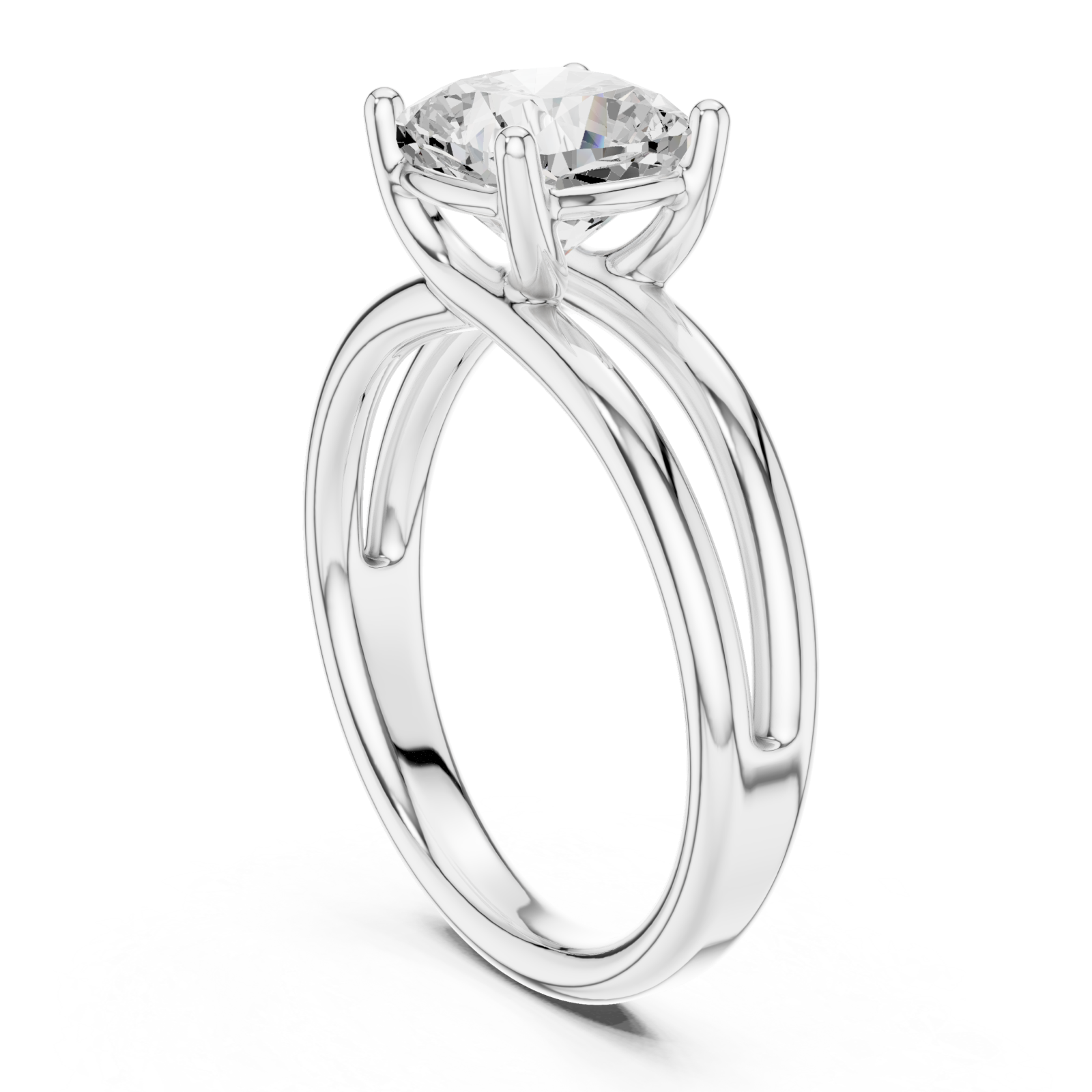  White Gold Graceful Embrace Ring Left View