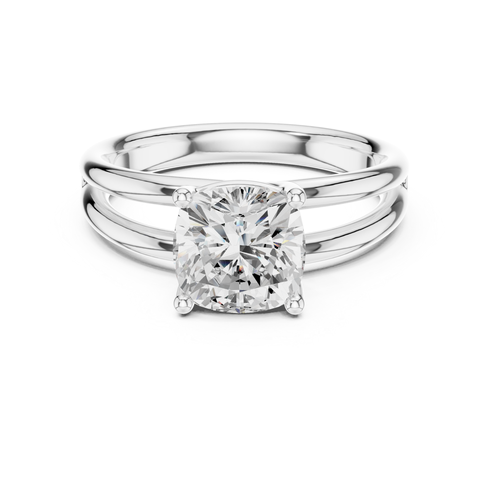  White Gold Graceful Embrace Ring Front View