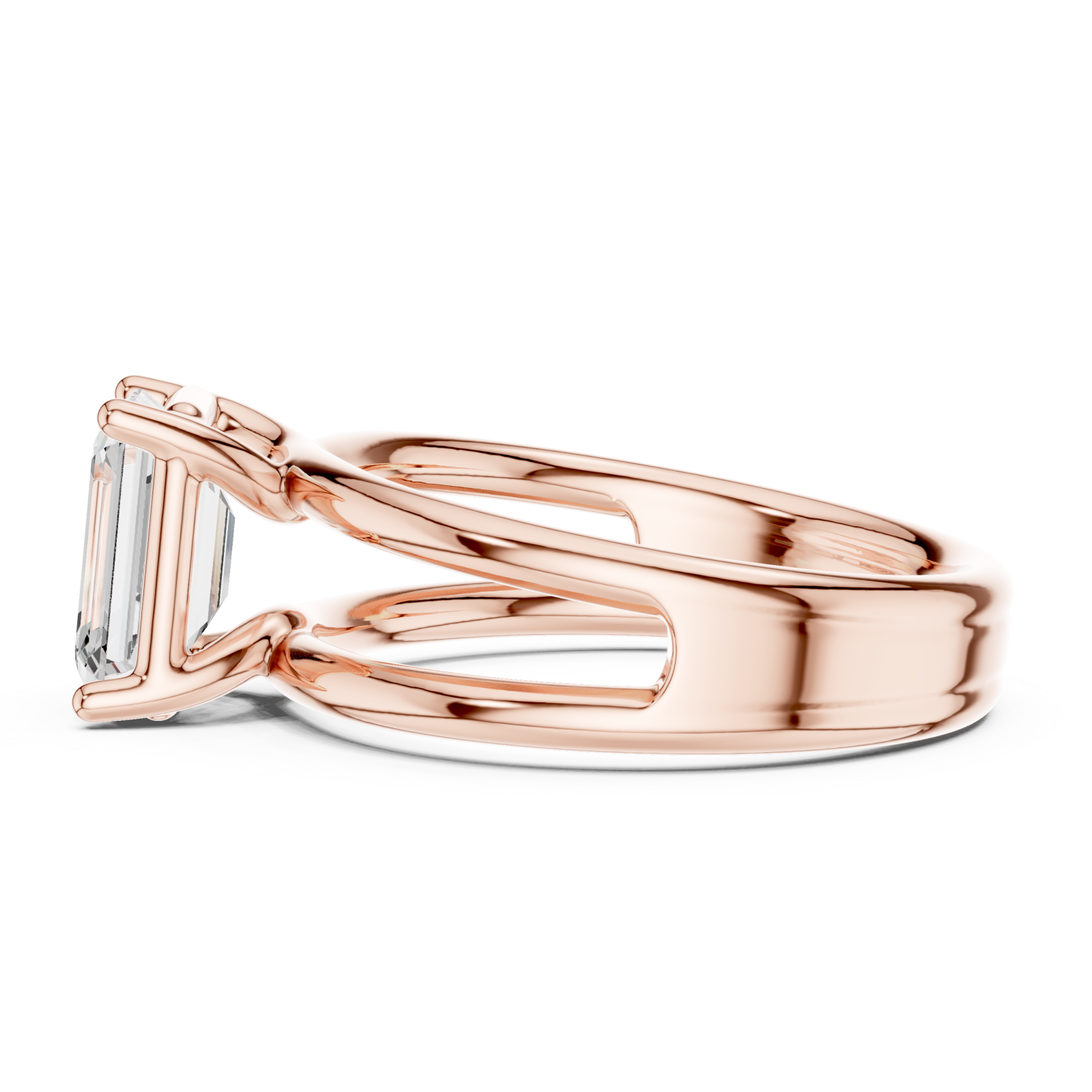  Rose Gold Radiance Paragon Solitaire Ring Side View