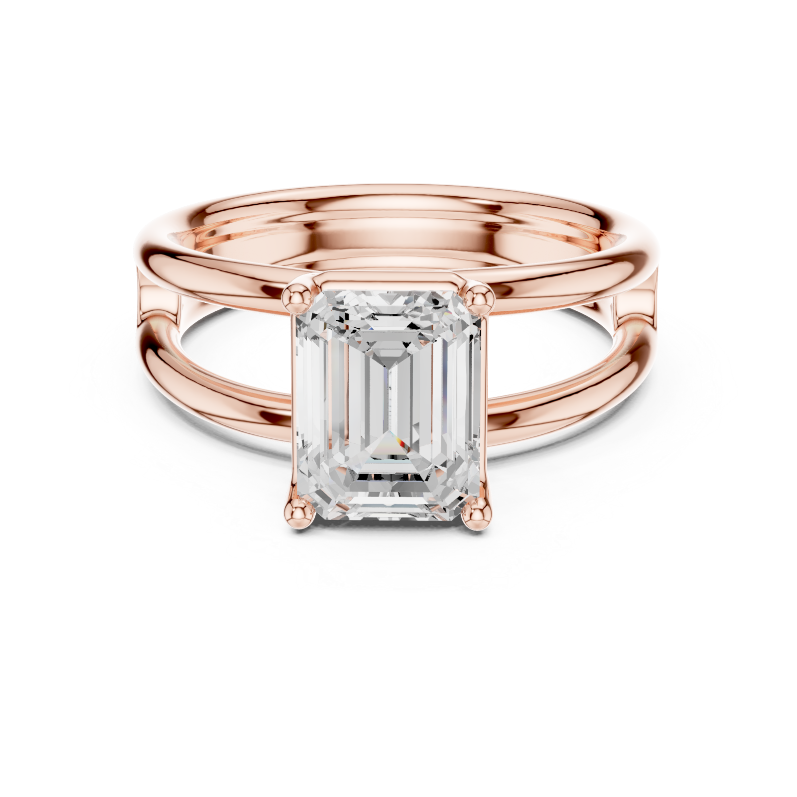  Rose Gold Radiance Paragon Solitaire Ring Front View