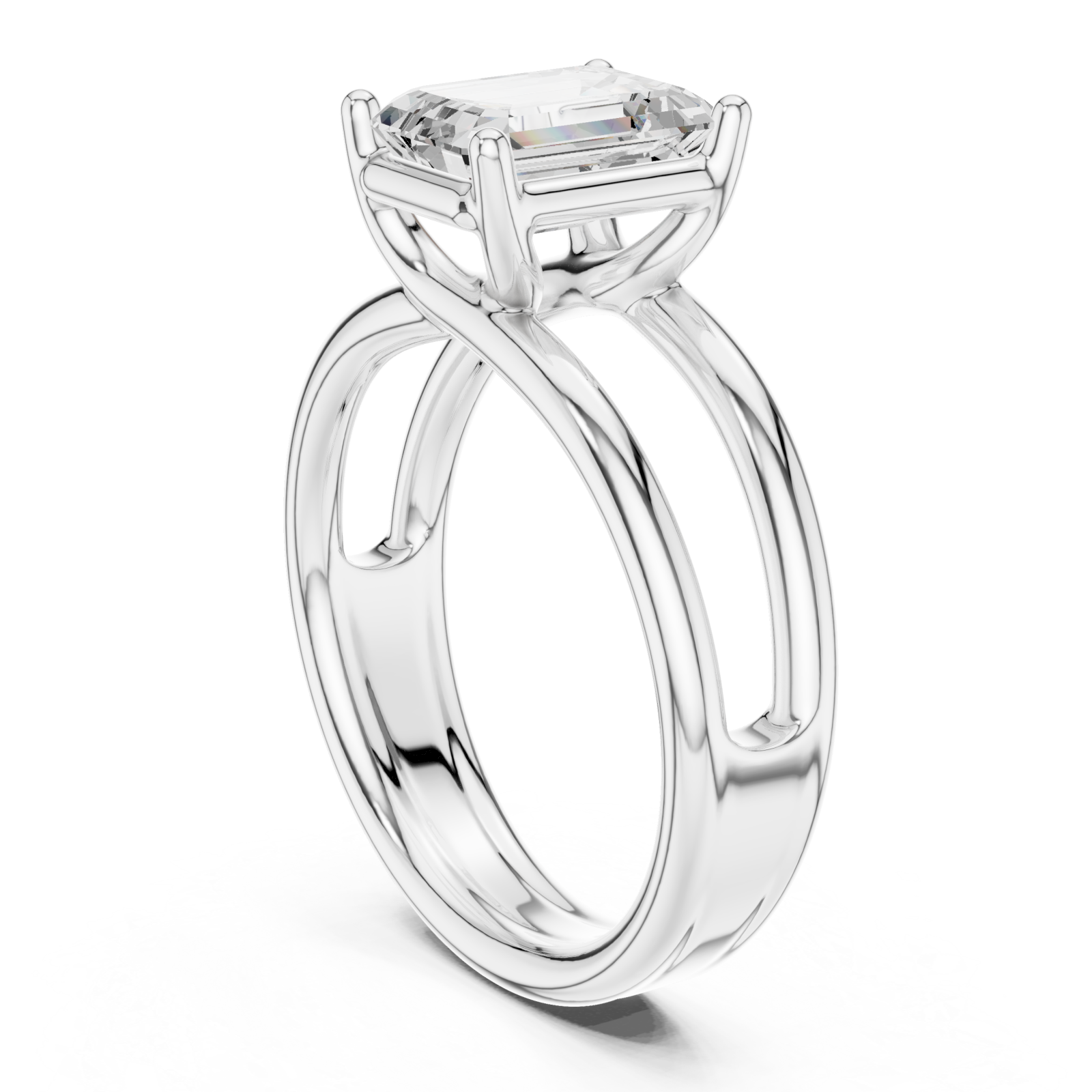  White Gold Radiance Paragon Solitaire Ring Left View