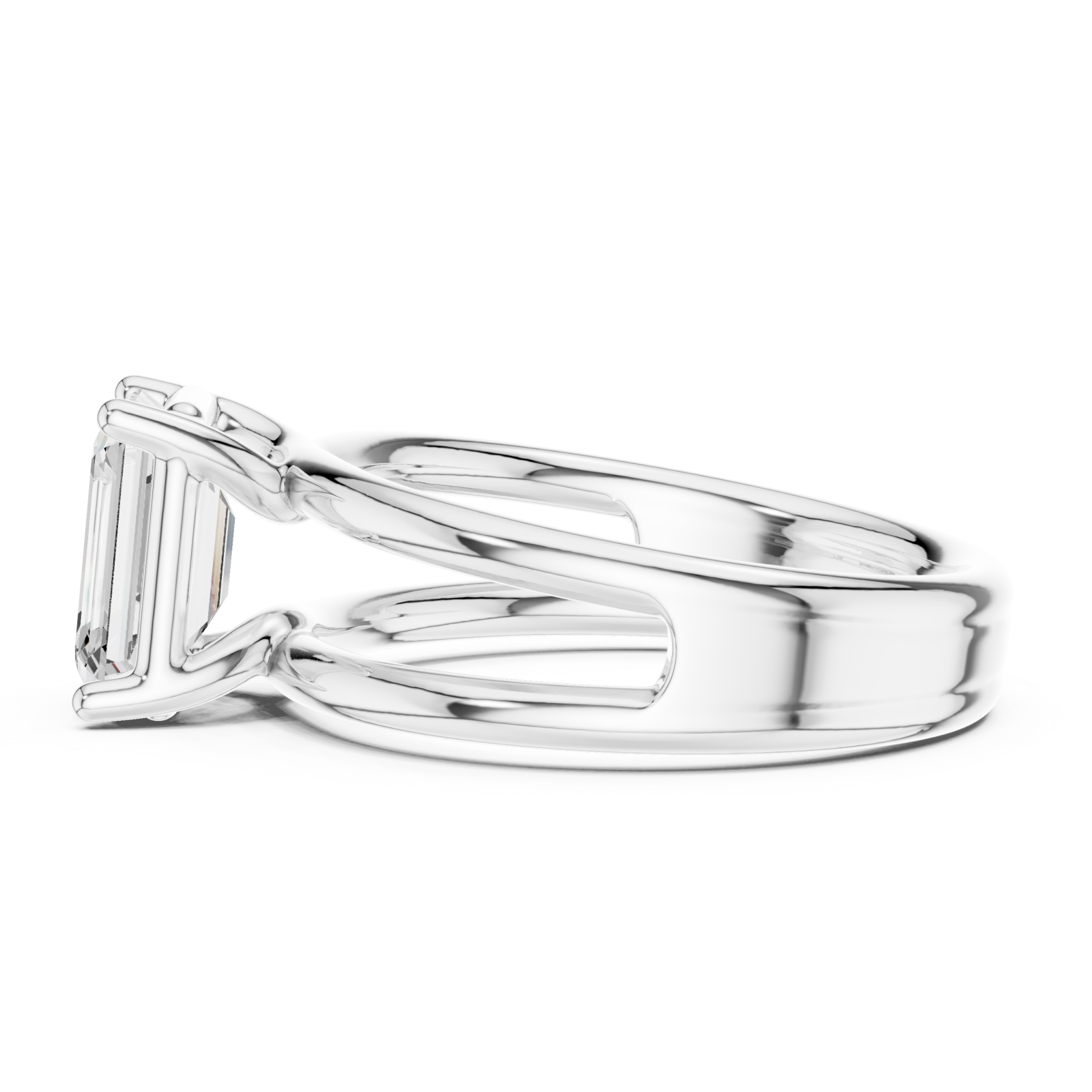  White Gold Radiance Paragon Solitaire Ring Side View