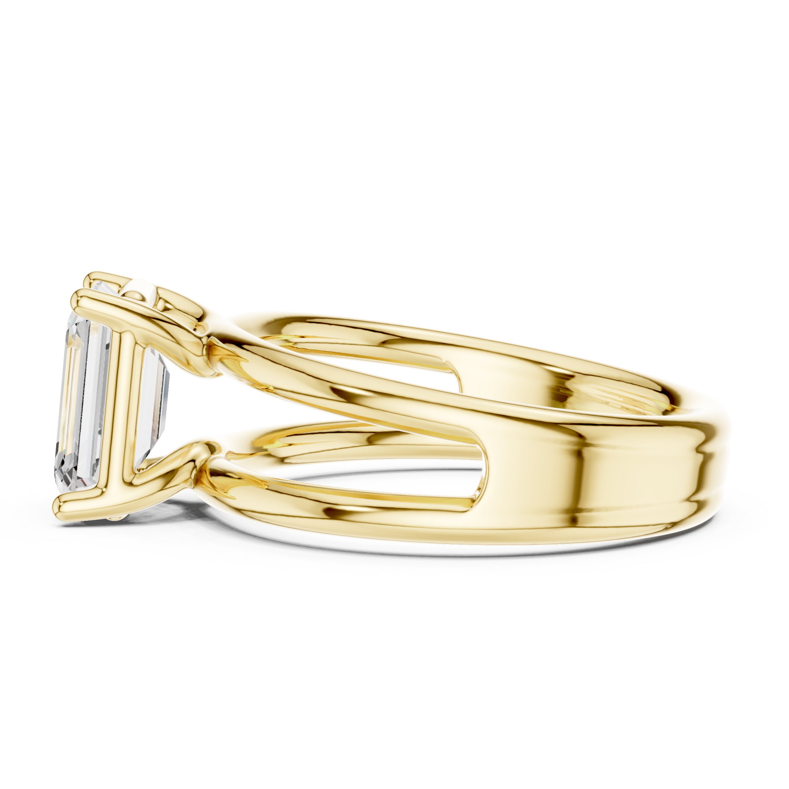  Gold Radiance Paragon Solitaire Ring Side View