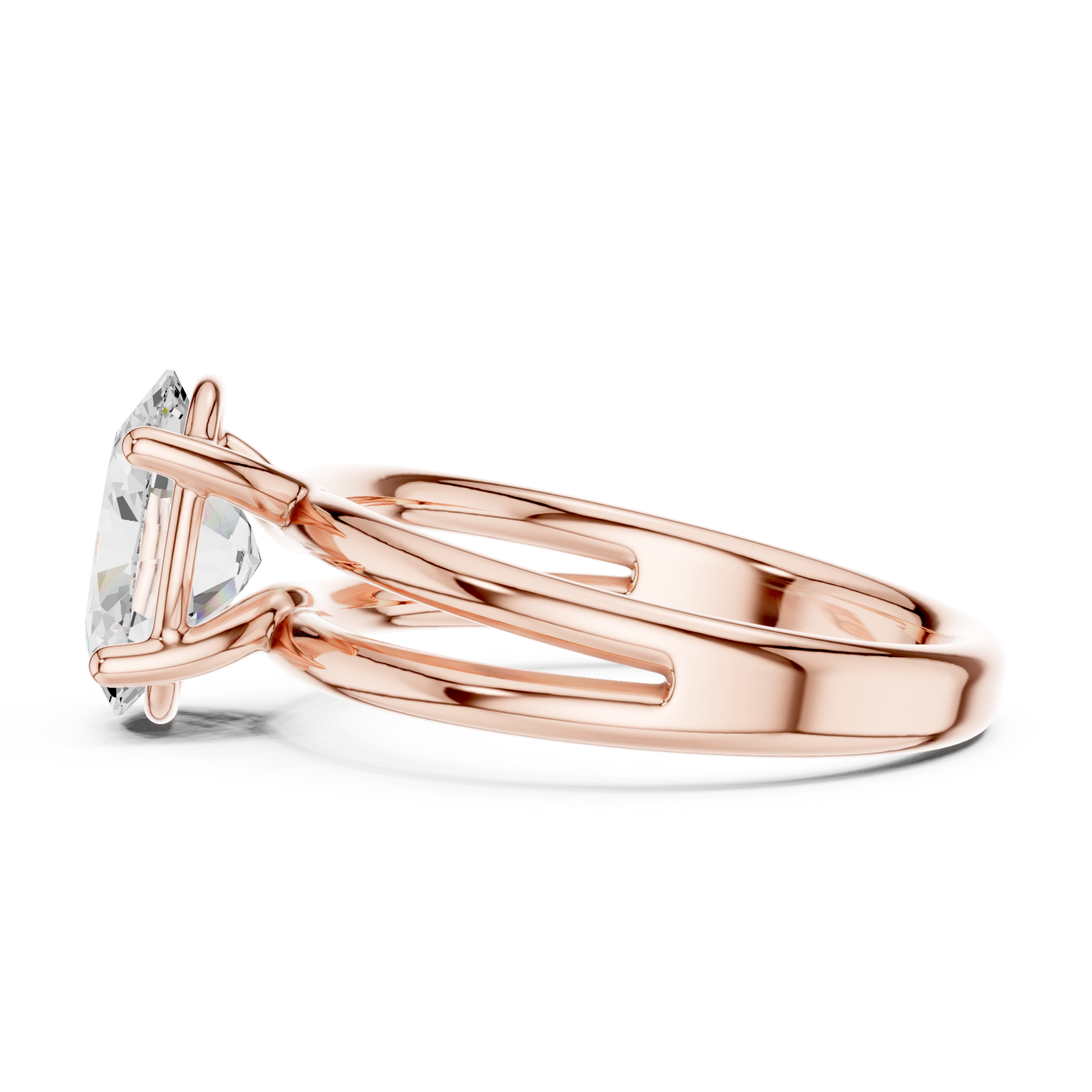  Rose Gold Luminous Oval Majesty Ring Side View