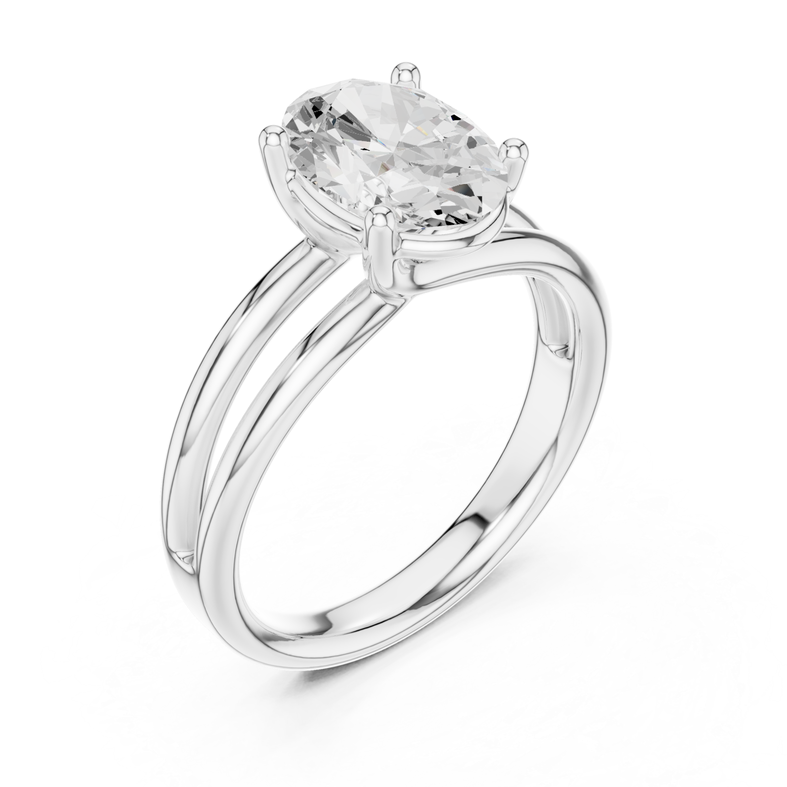  White Gold Luminous Oval Majesty Ring Right View