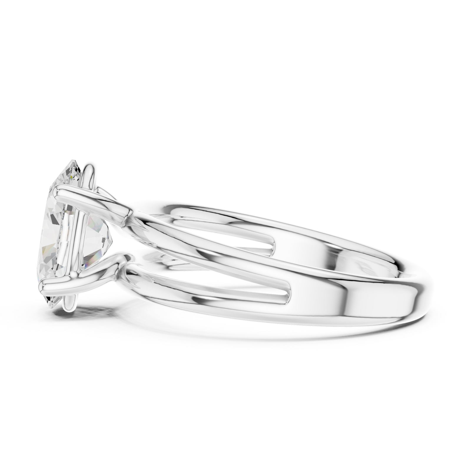  White Gold Luminous Oval Majesty Ring Side View