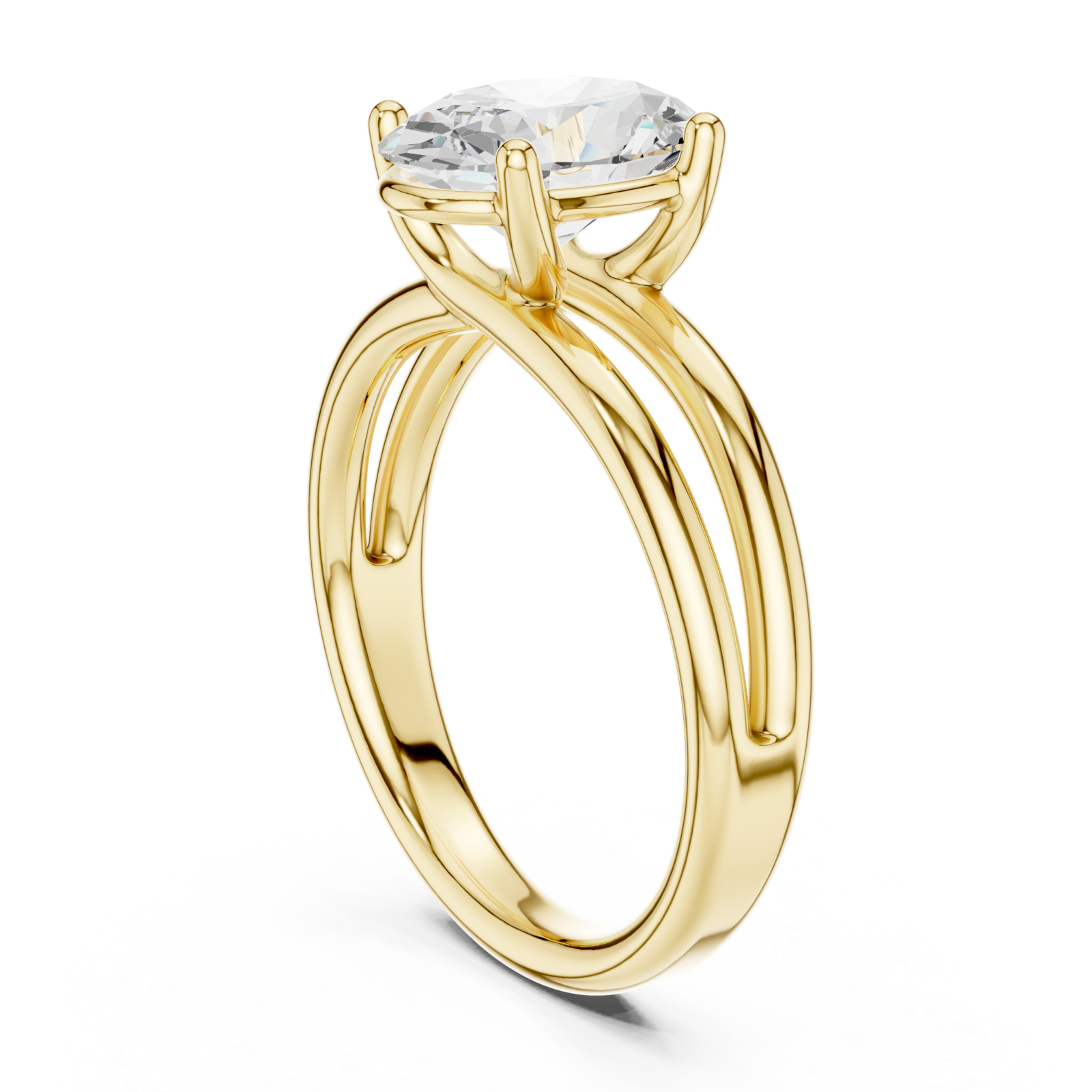  Gold Luminous Oval Majesty Ring Left View