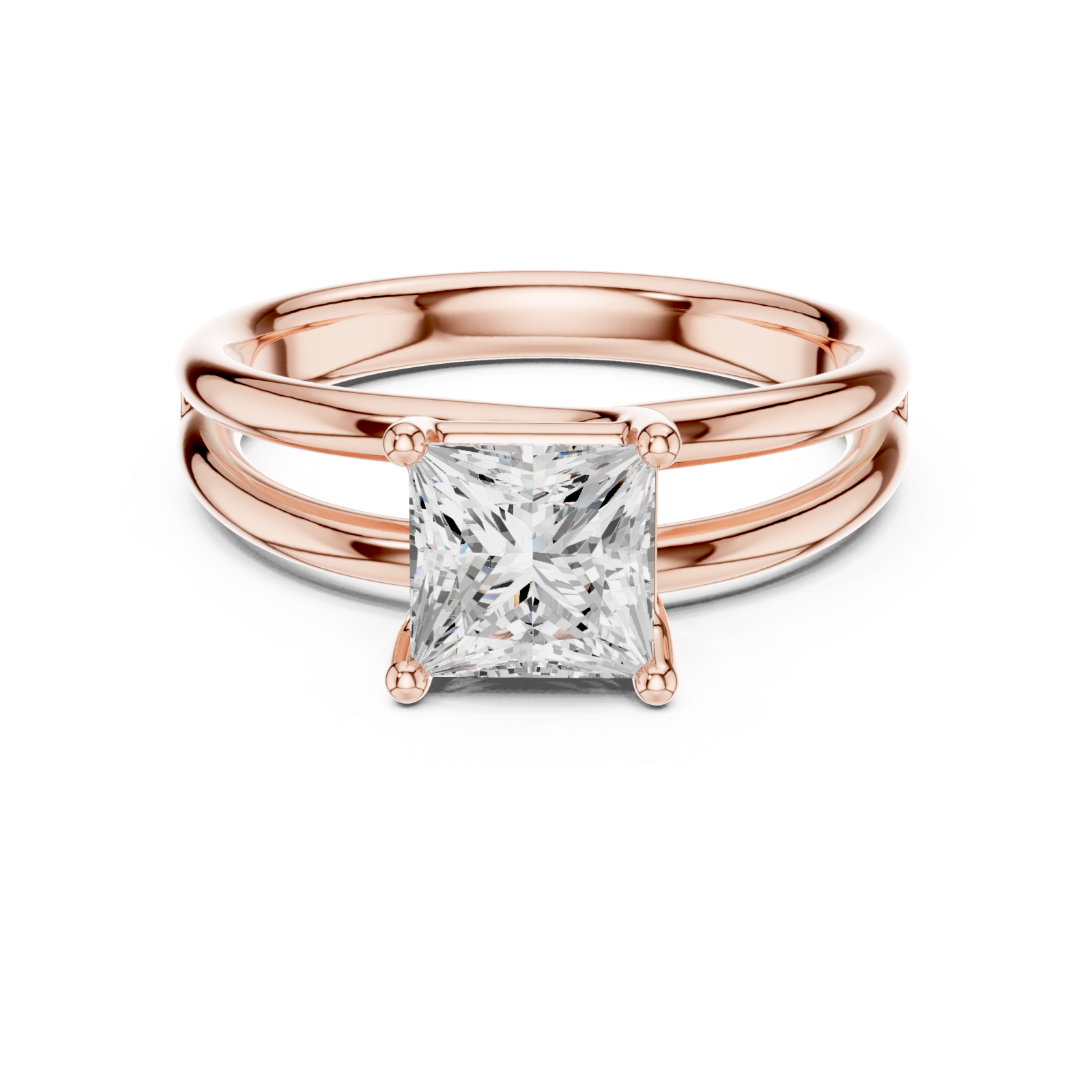  Rose Gold Enduring Majestic Solitaire Front View