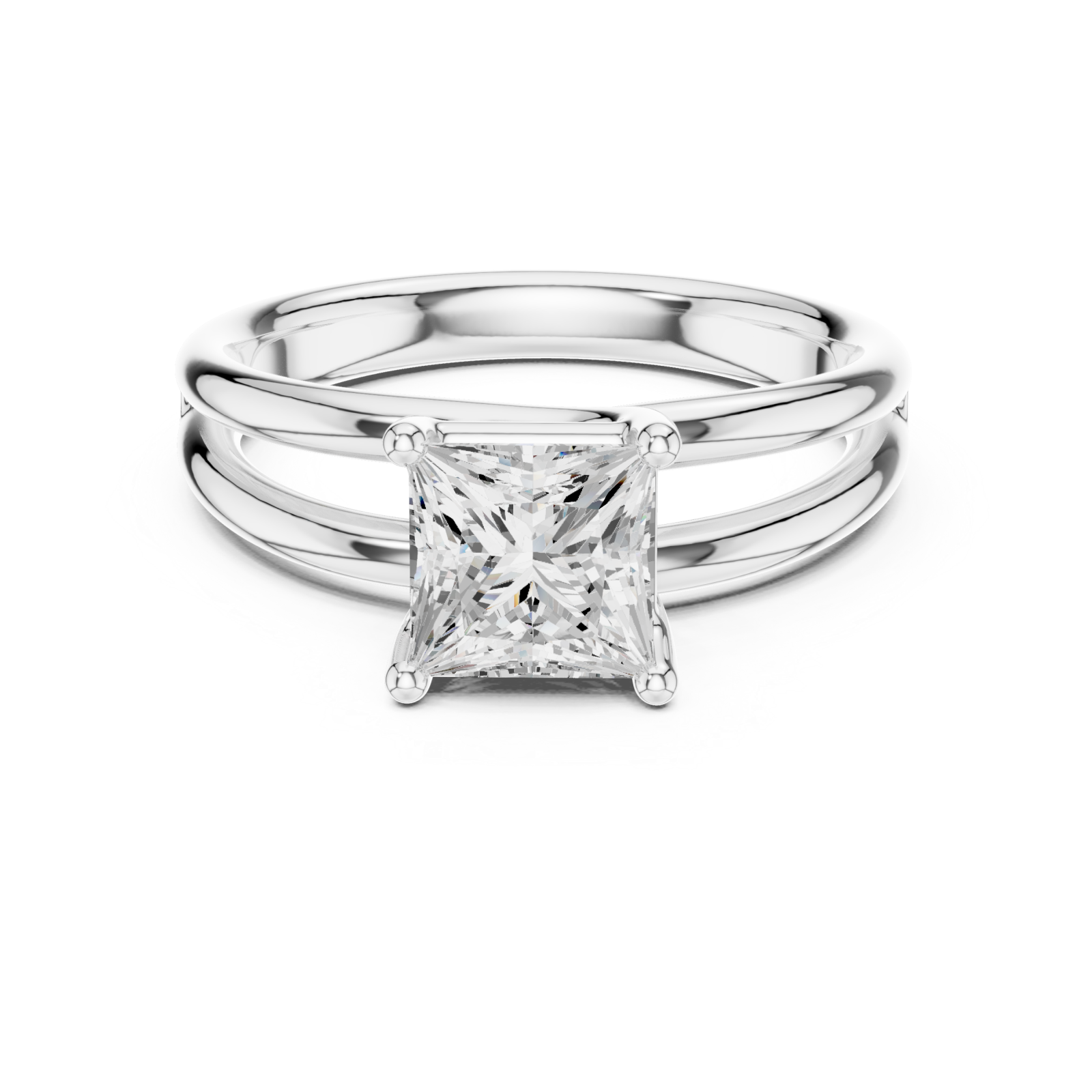  White Gold Enduring Majestic Solitaire Front View