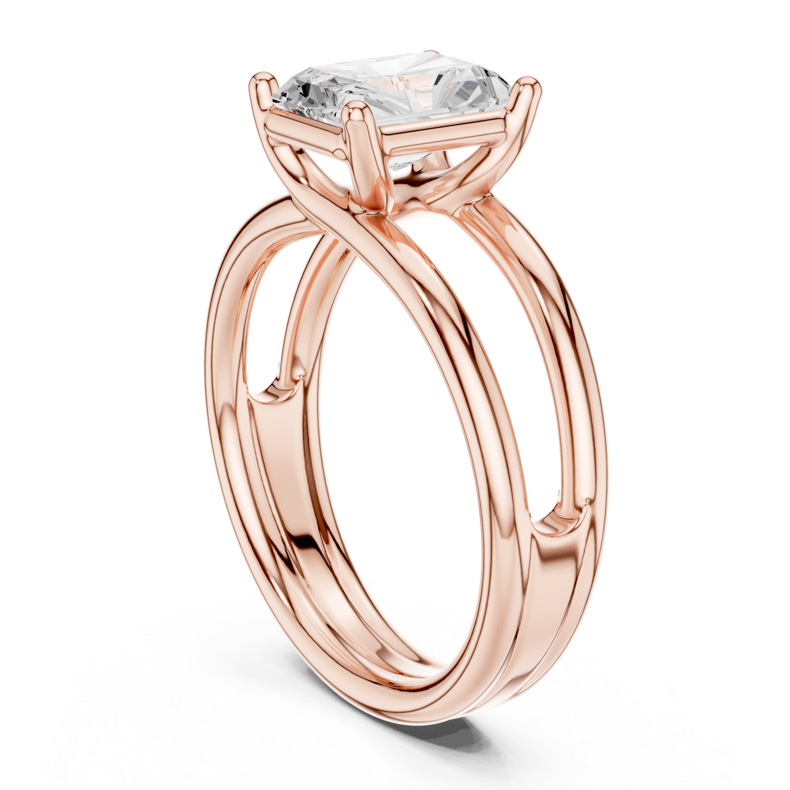  Rose Gold Radiant Horizon Ring Left View