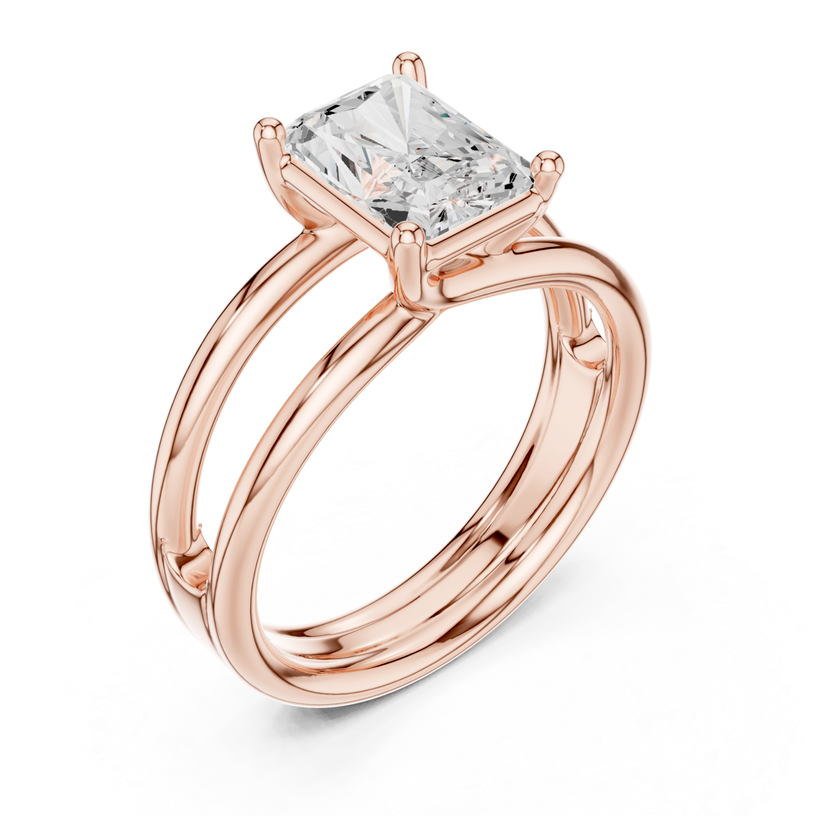  Rose Gold Radiant Horizon Ring Right View