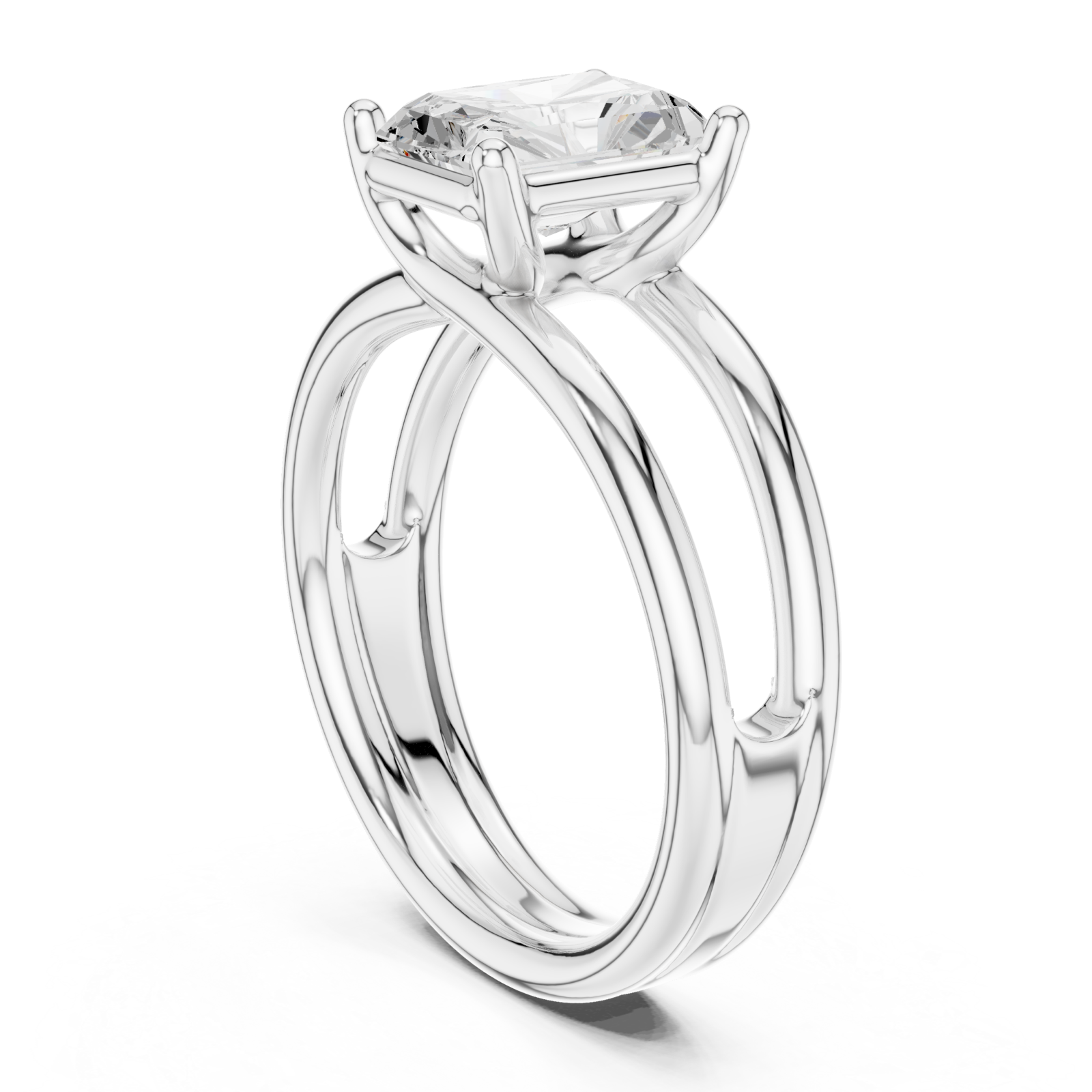  White Gold Radiant Horizon Ring Left View