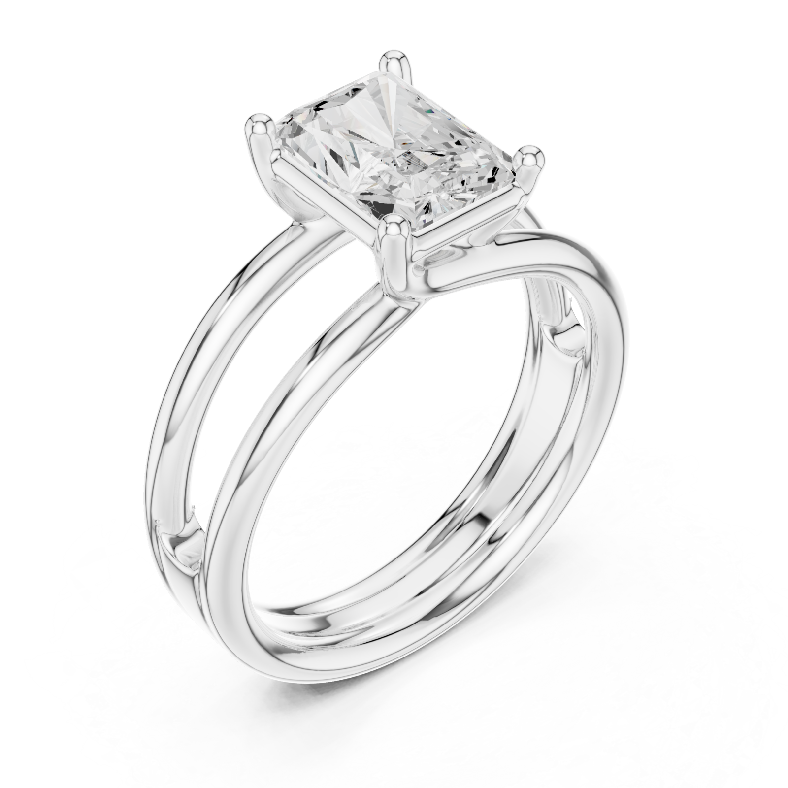  White Gold Radiant Horizon Ring Right View