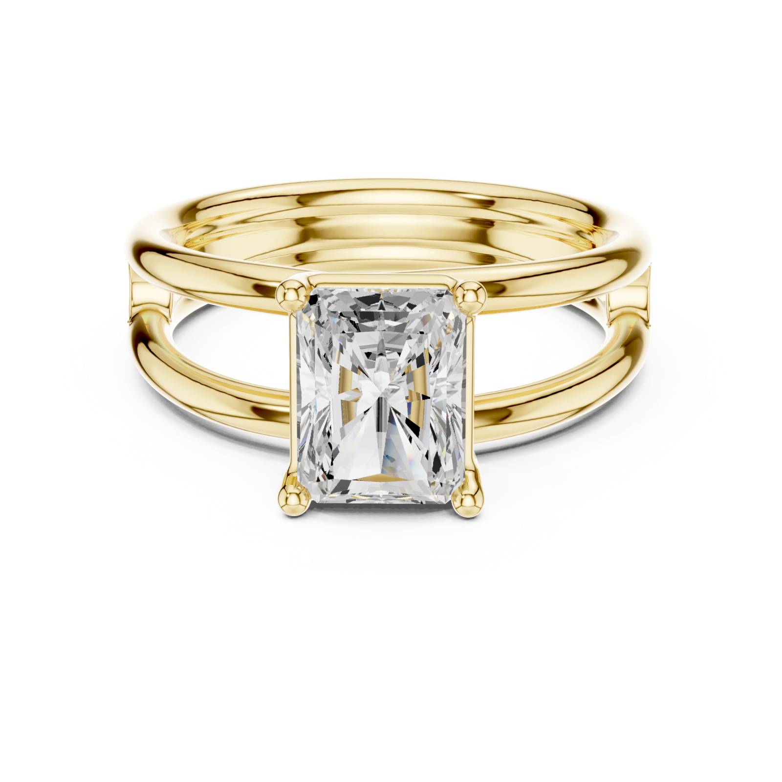  Gold Radiant Horizon Ring Front View