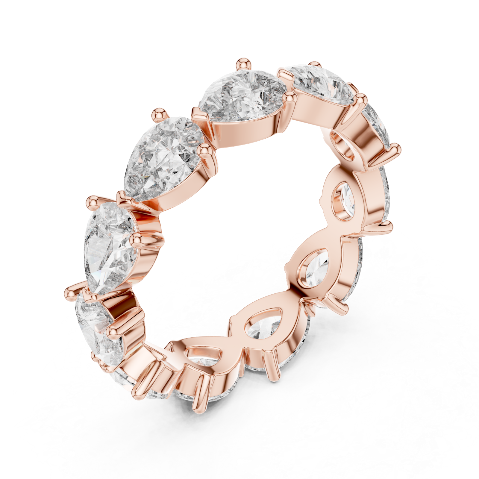  Rose Gold Lustrous Embrace Eternity Ring Right View