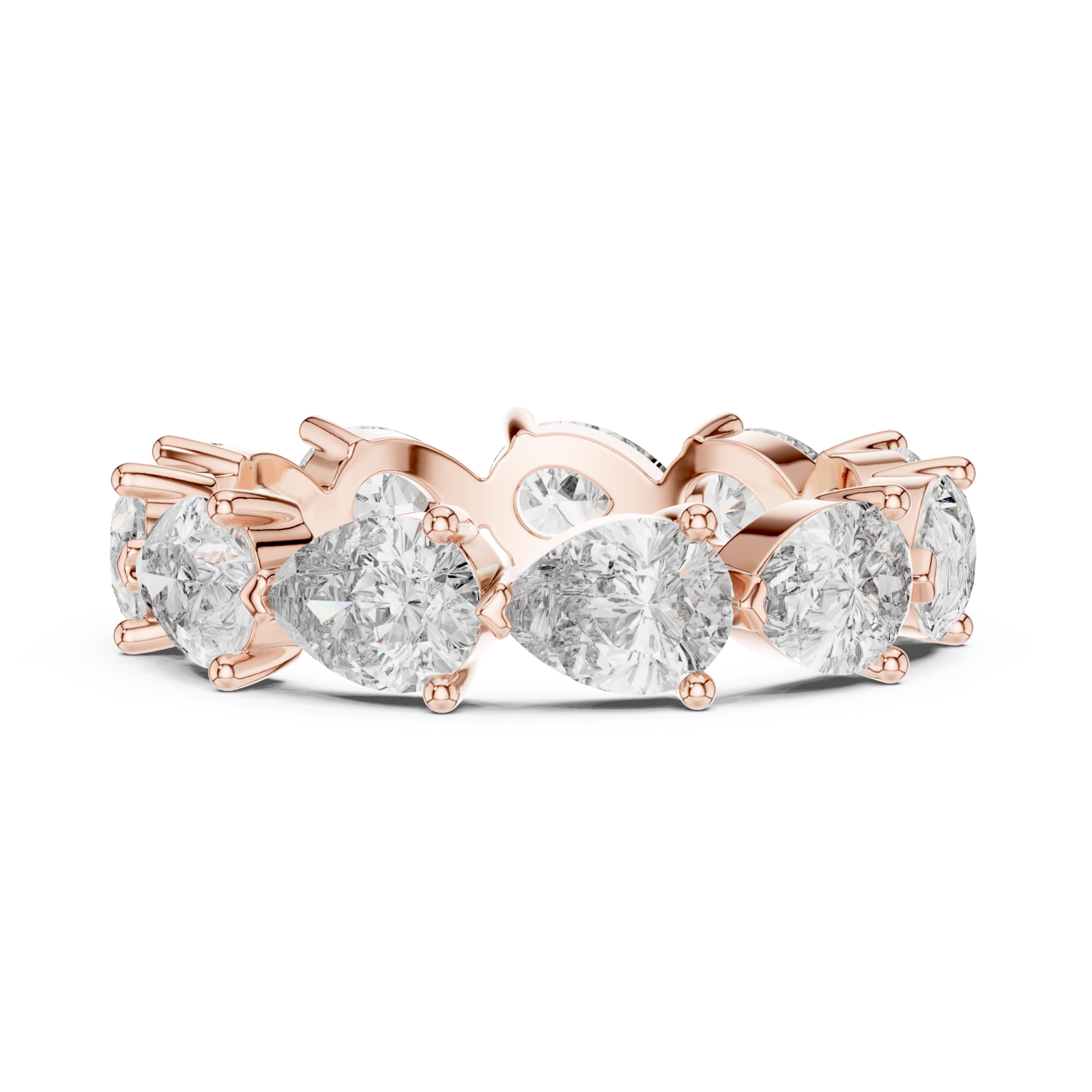  Rose Gold Lustrous Embrace Eternity Ring Side View