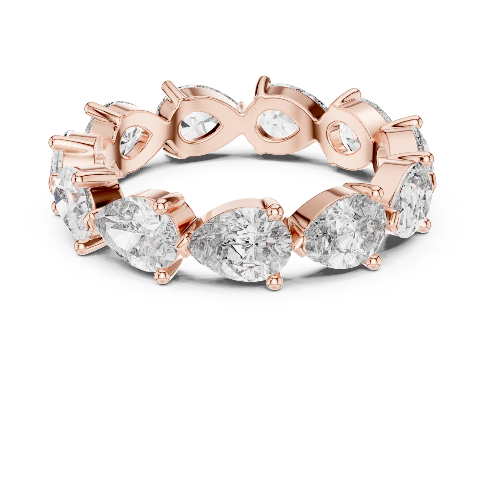  Rose Gold Lustrous Embrace Eternity Ring Front View
