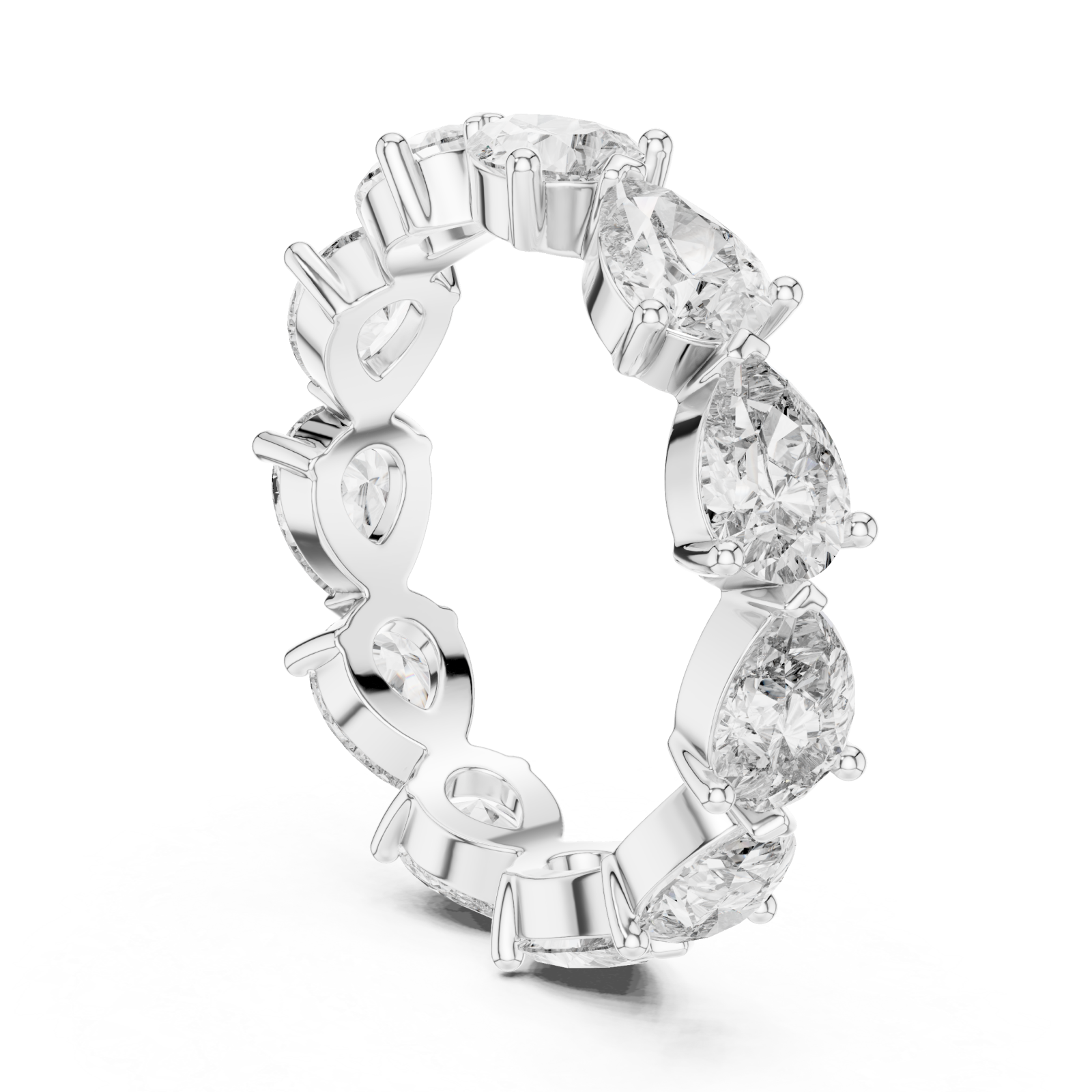  White Gold Lustrous Embrace Eternity Ring Left View