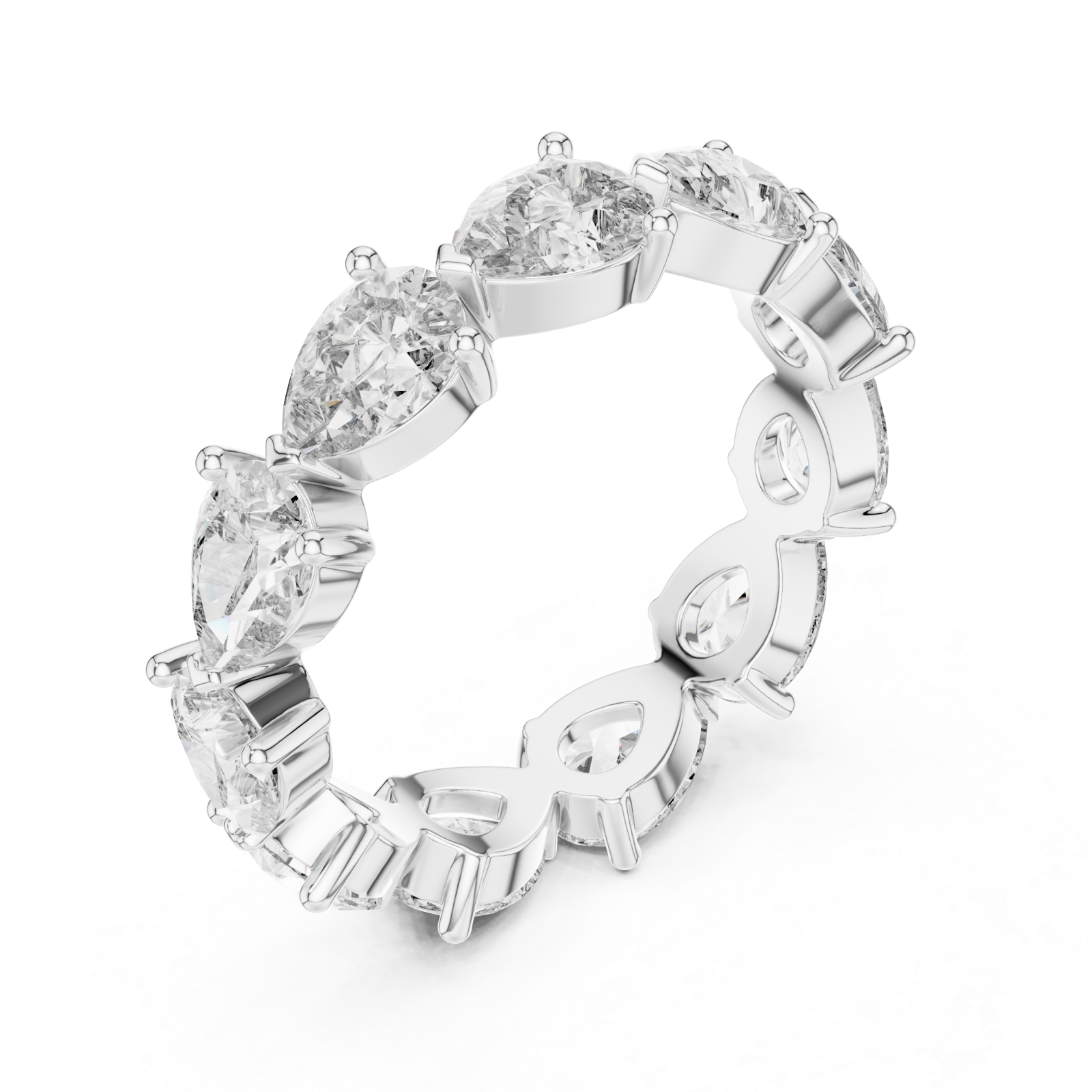  White Gold Lustrous Embrace Eternity Ring Right View