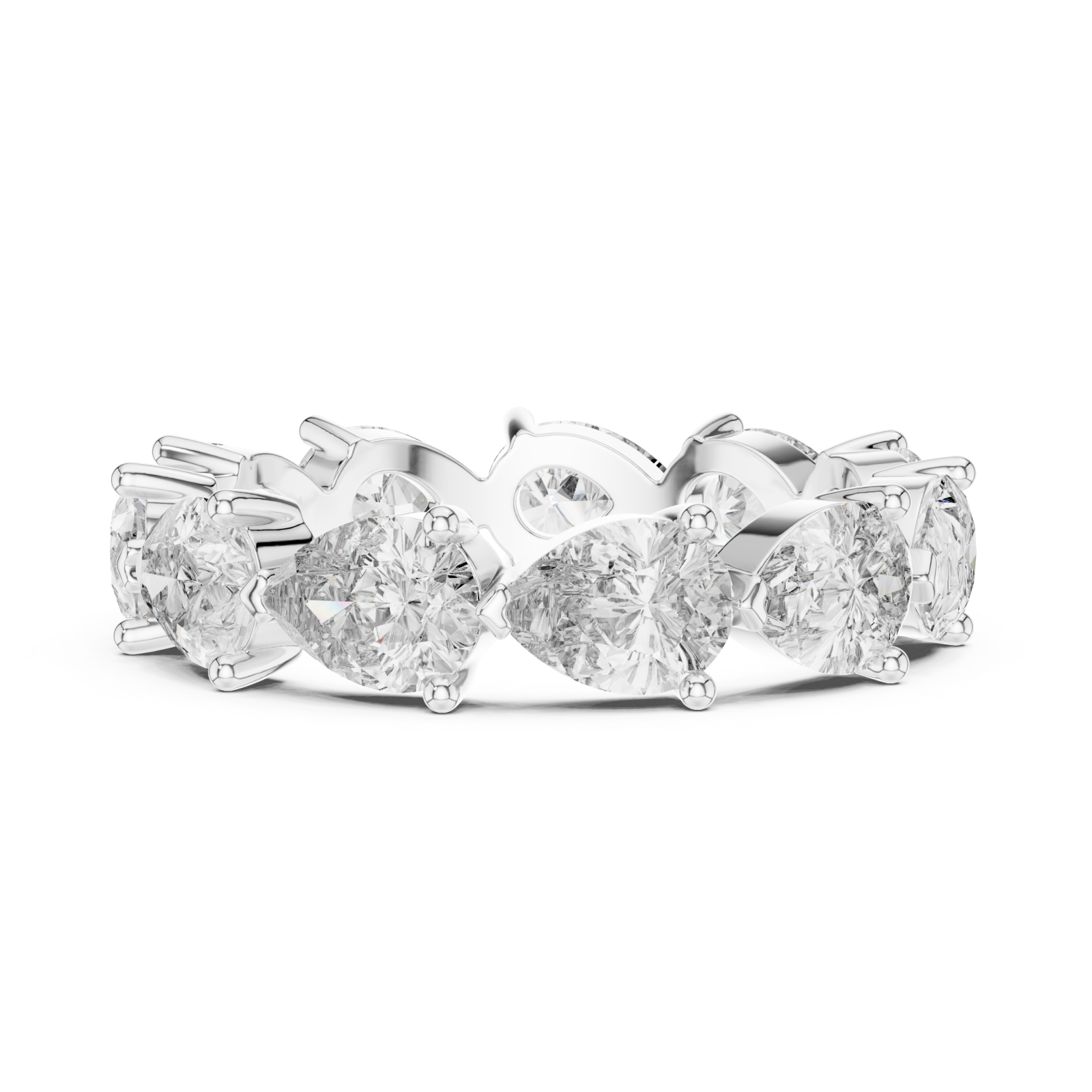 White Gold Lustrous Embrace Eternity Ring Side View