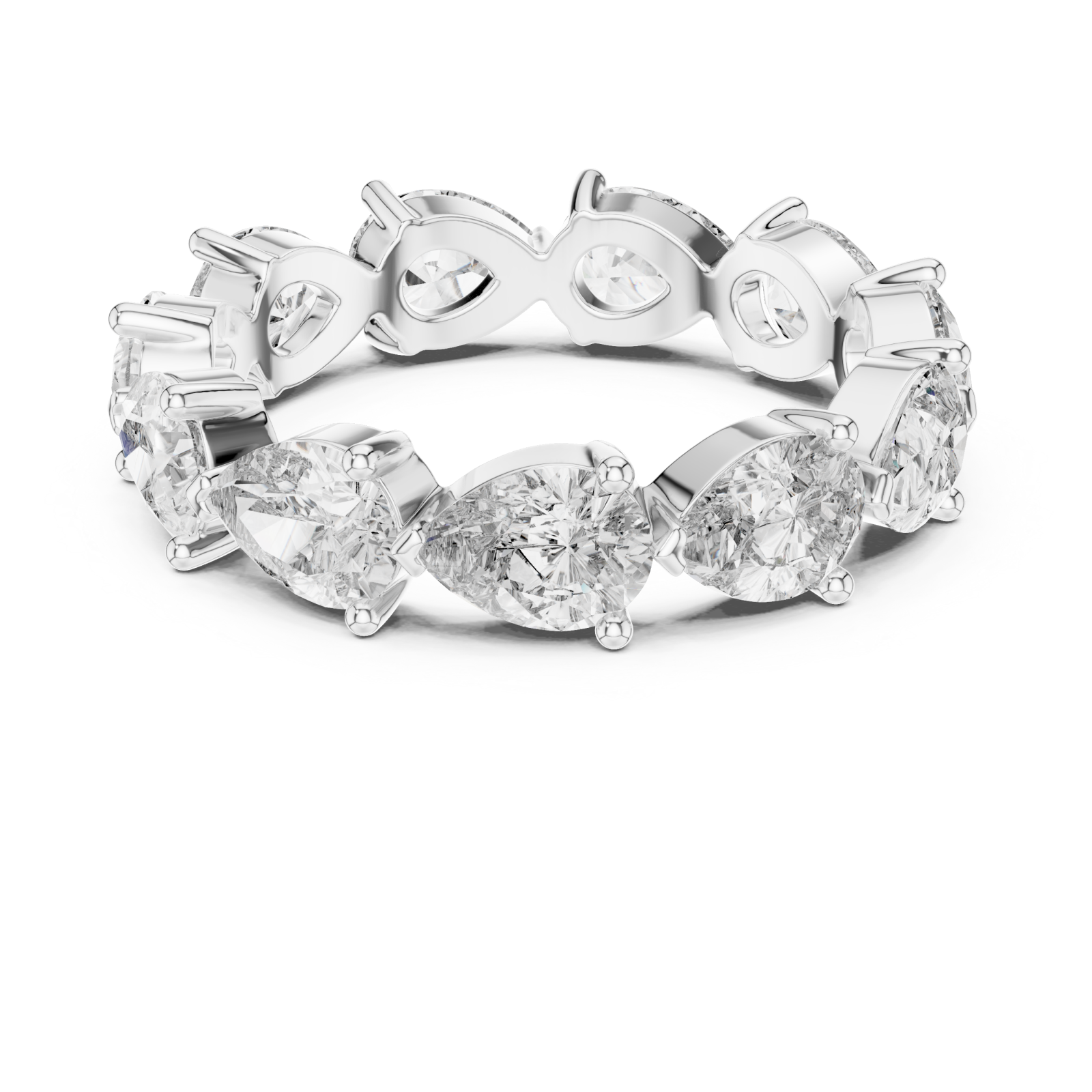  White Gold Lustrous Embrace Eternity Ring Front View