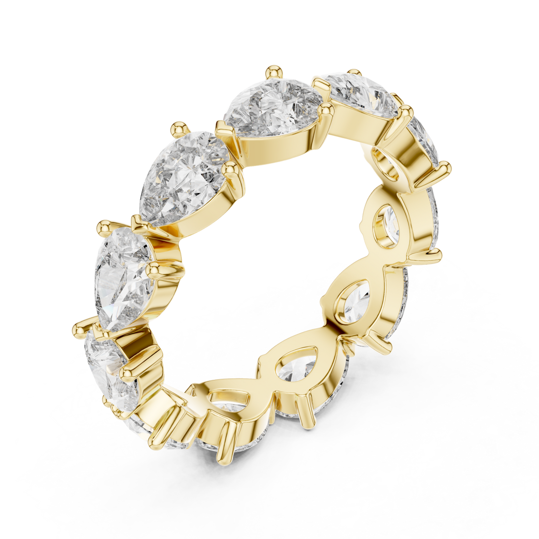 Gold Lustrous Embrace Eternity Ring Right View