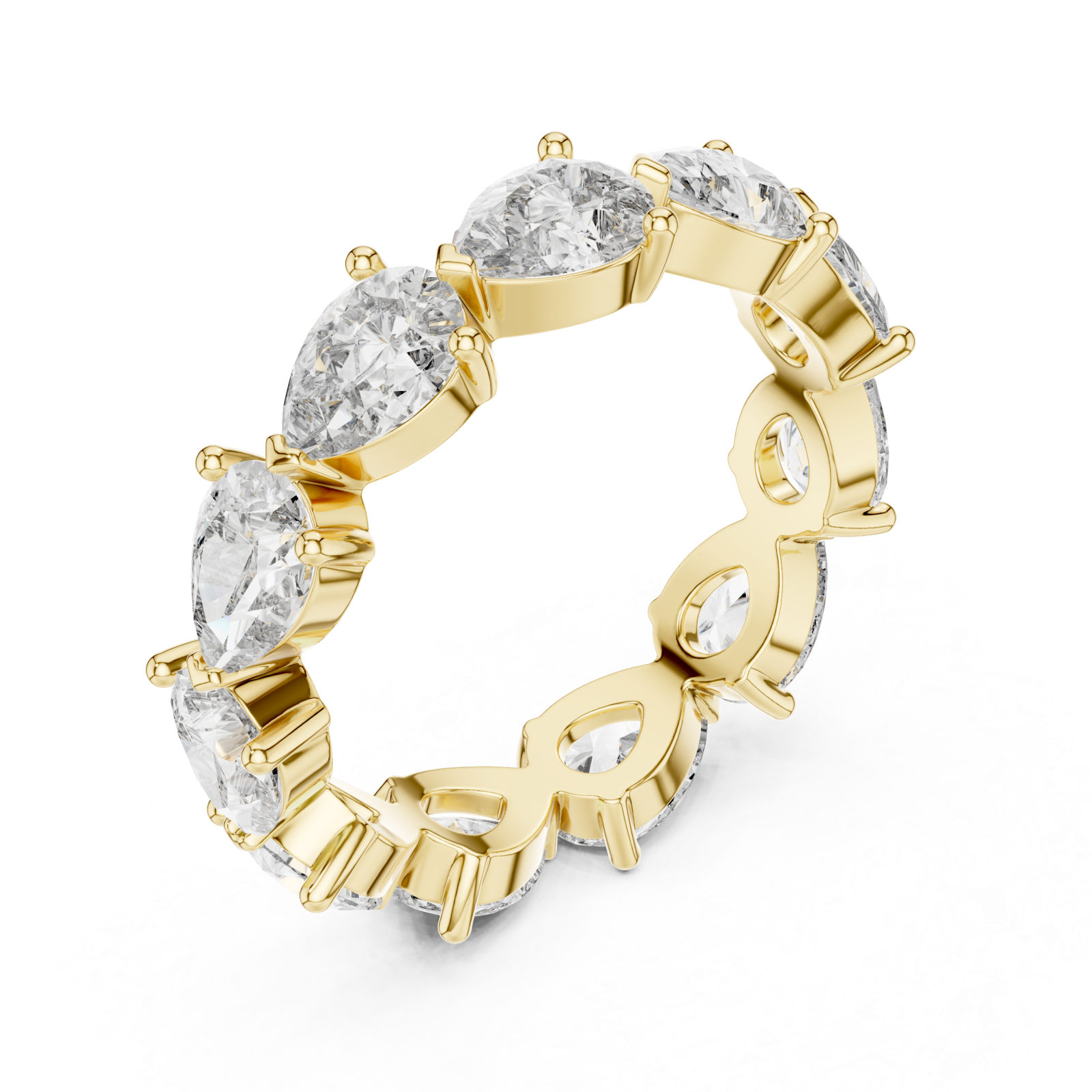 Gold Lustrous Embrace Eternity Ring Right View