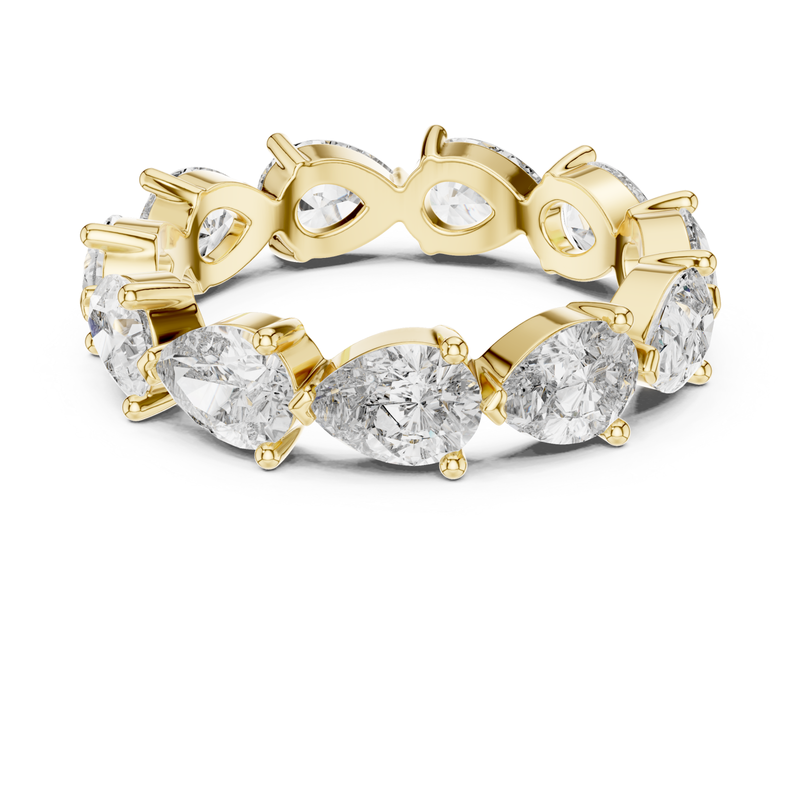  Gold Lustrous Embrace Eternity Ring Front View