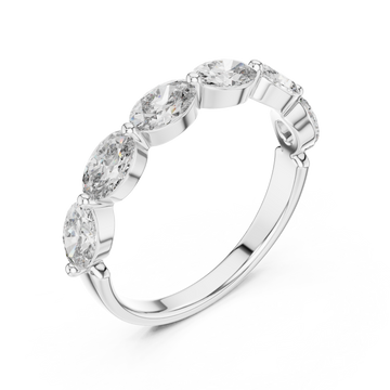  White Gold Eternal Crescent Row Band Right View