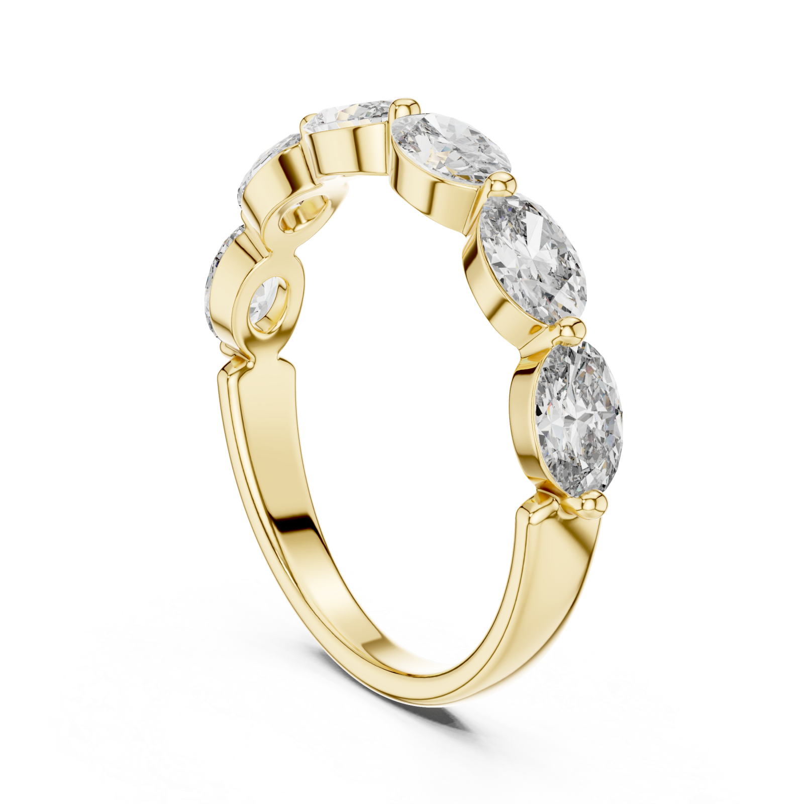  Gold Eternal Crescent Row Band Left View