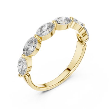 Gold Eternal Crescent Row Band Right View