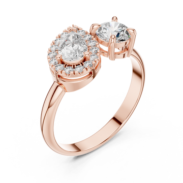  Rose Gold Radiant Flow Twin Setting Statement Ring Right View