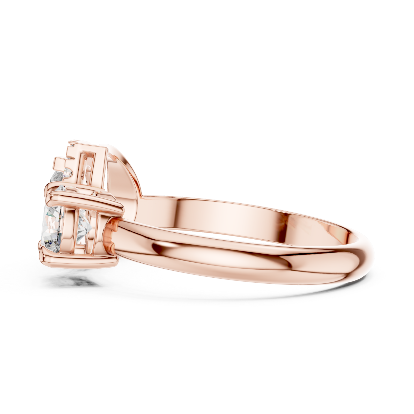  Rose Gold Radiant Flow Twin Setting Statement Ring Side View
