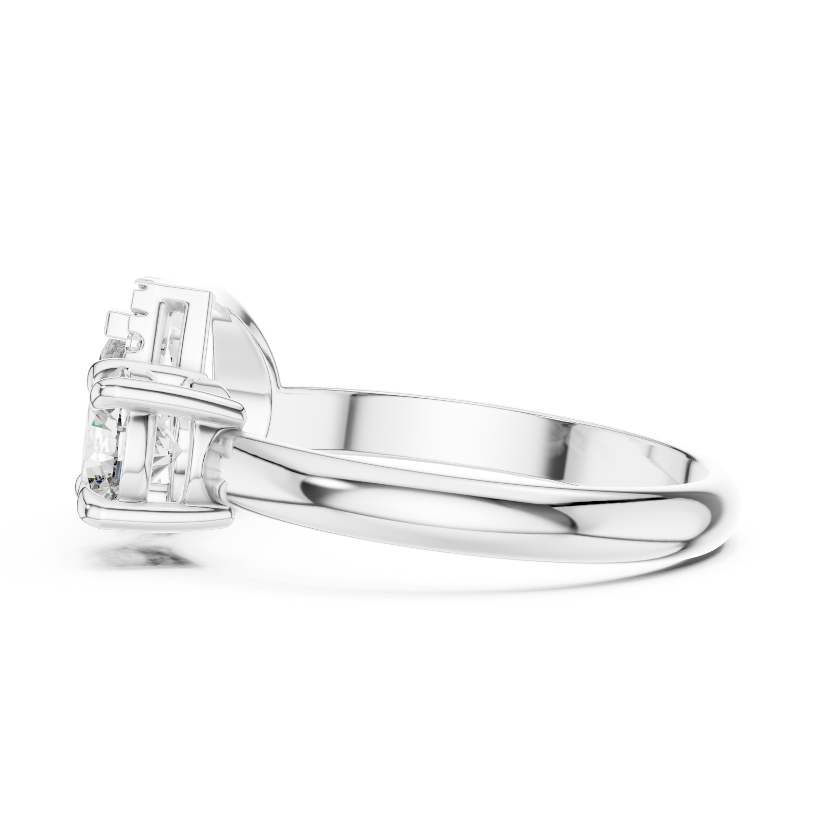  White Gold Radiant Flow Twin Setting Statement Ring Side View