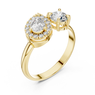 Gold Radiant Flow Twin Setting Statement Ring Right View