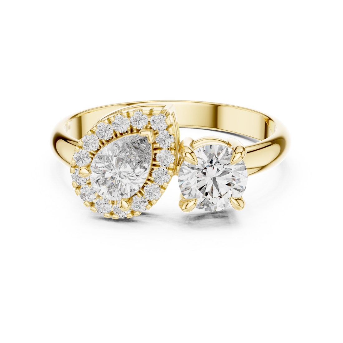 Gold Radiant Flow Twin Setting Statement Ring Right View