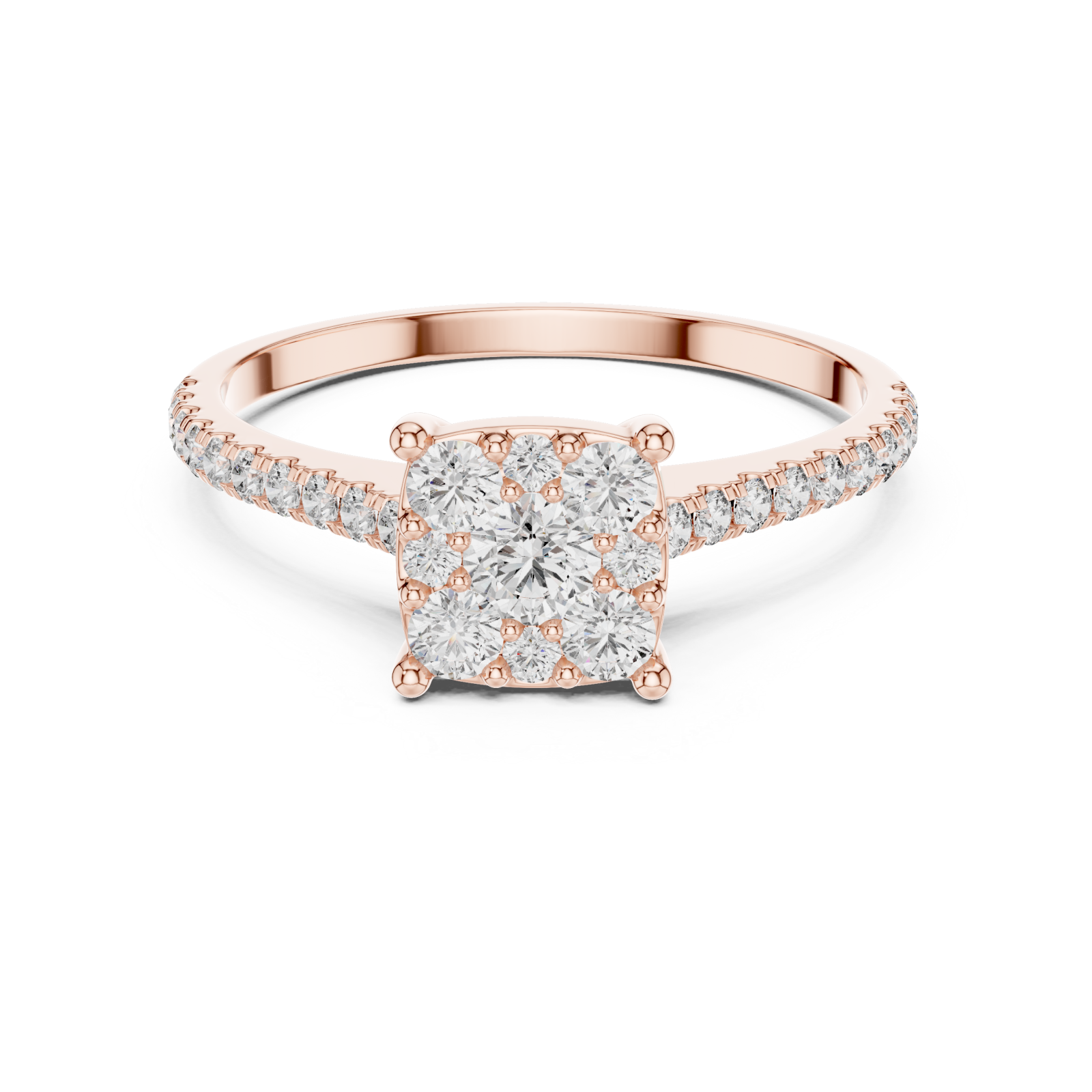  Rose Gold Infinite Whisper Solitaire Ring Front View