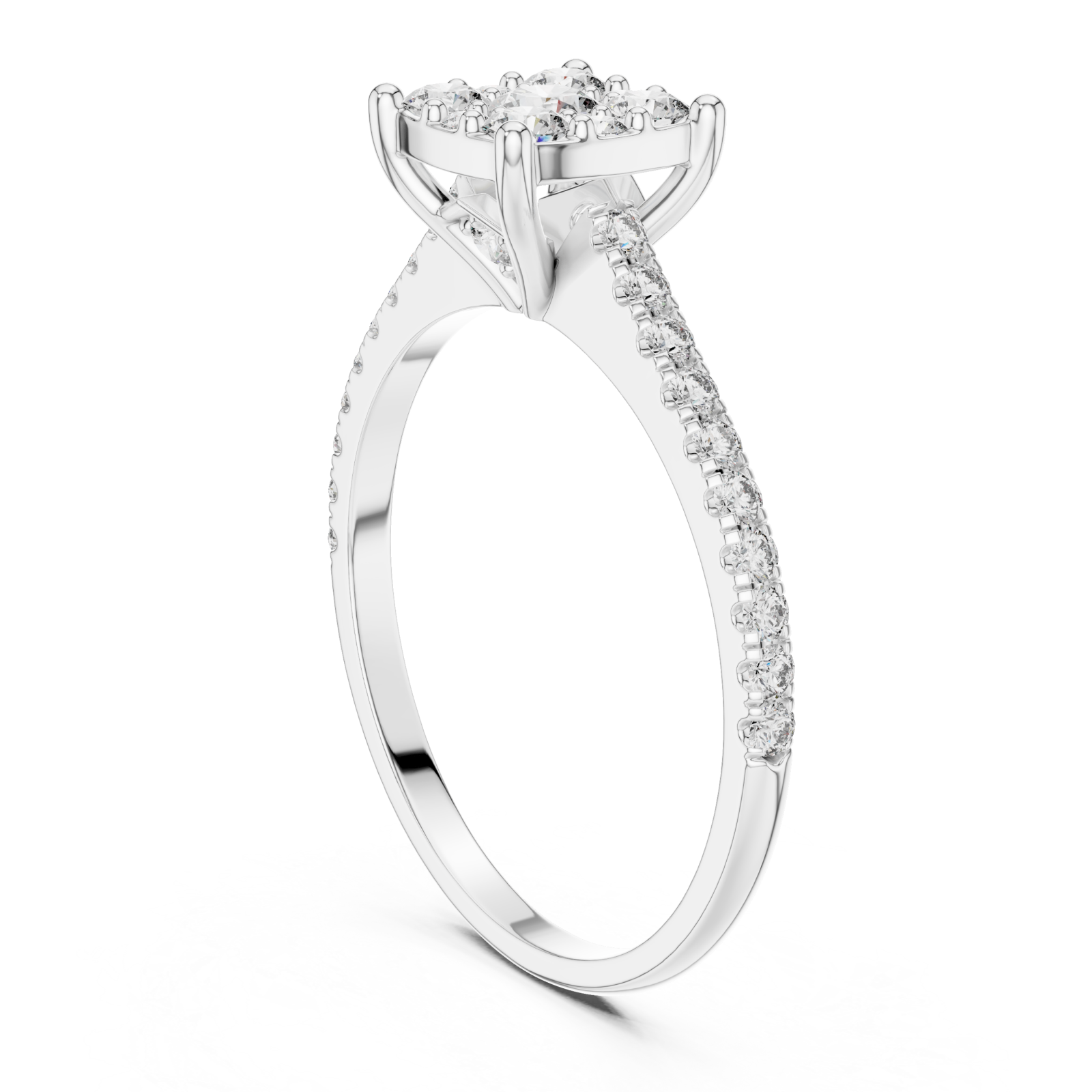  White Gold Infinite Whisper Solitaire Ring Left View