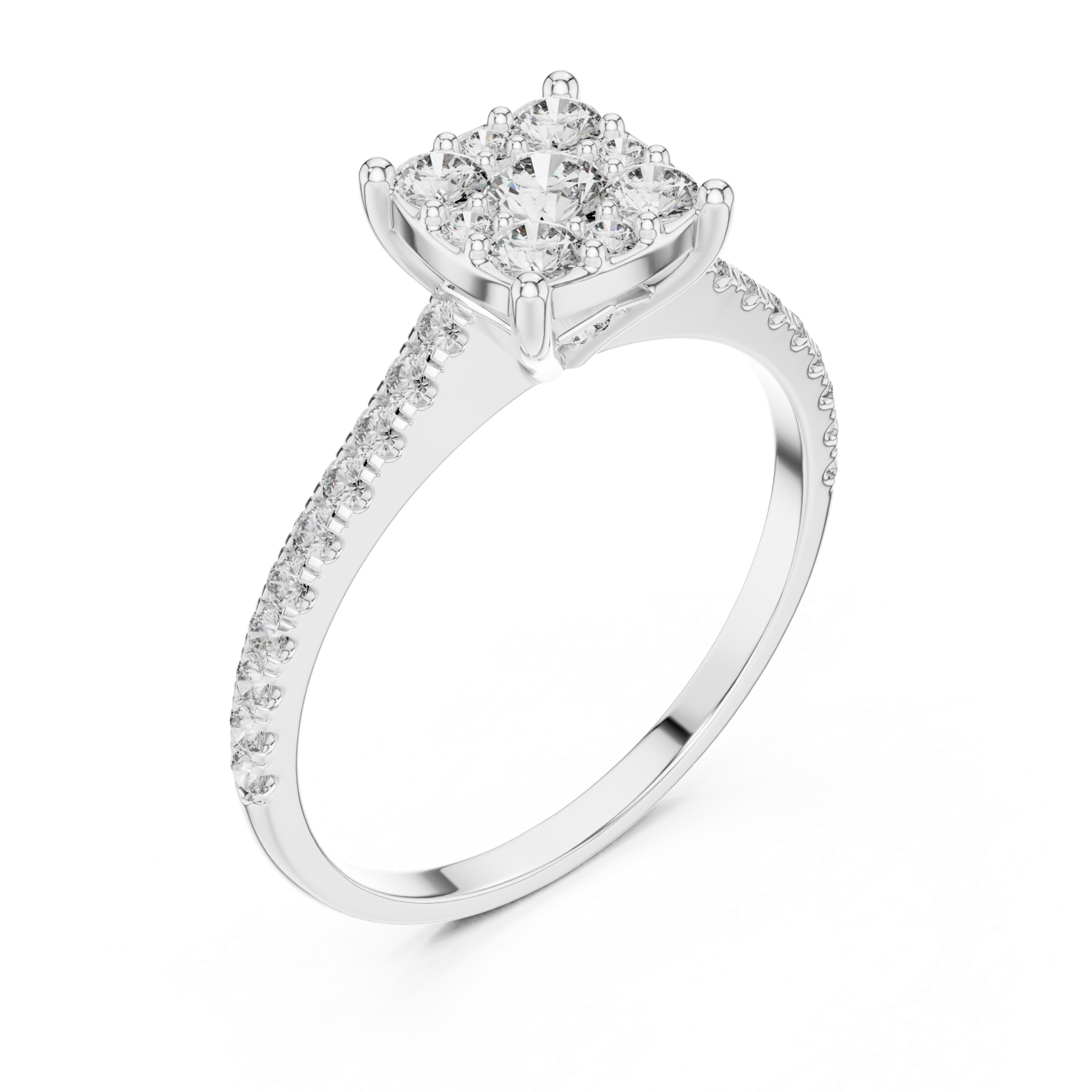  White Gold Infinite Whisper Solitaire Ring Right View