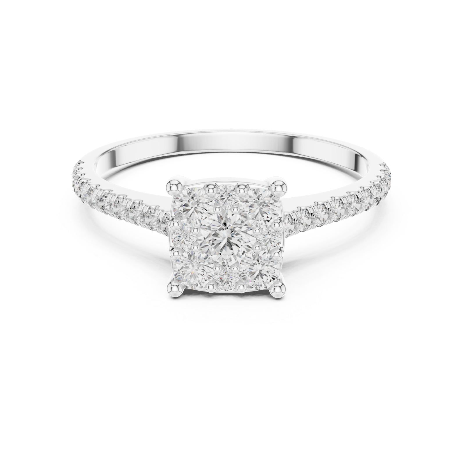  White Gold Infinite Whisper Solitaire Ring Front View