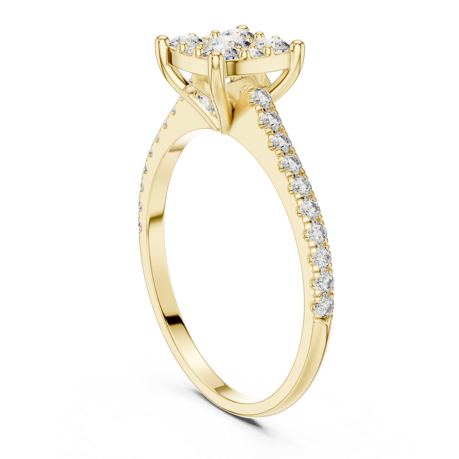  Gold Infinite Whisper Solitaire Ring Left View