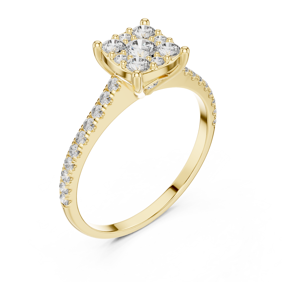 Gold Infinite Whisper Solitaire Ring Right View