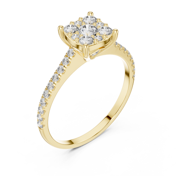 Gold Infinite Whisper Solitaire Ring Right View